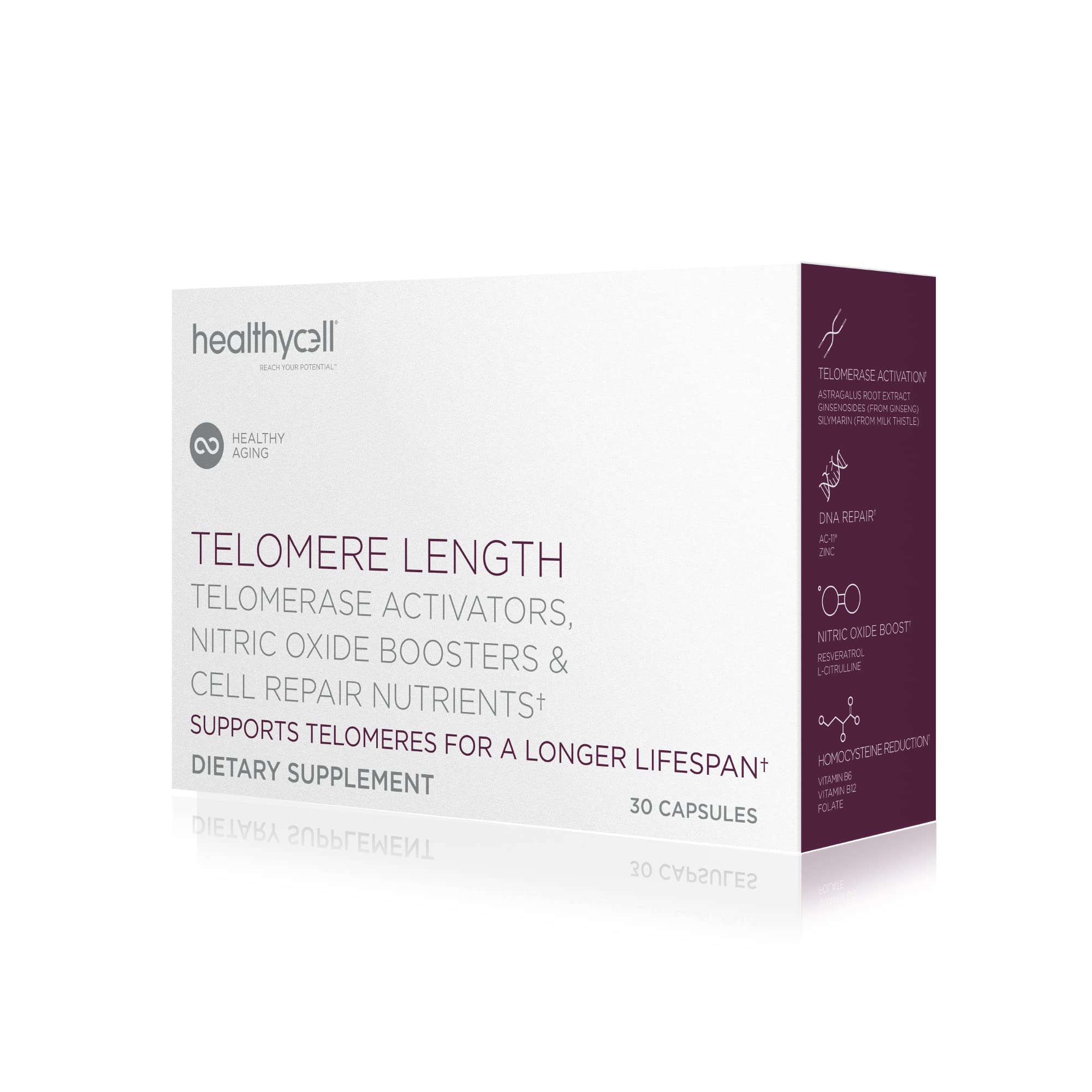 Foto 2 pulgar | Suplemento: Cápsulas De 578 Mg De Longitud De Telómeros De Healthycell - Venta Internacional.
