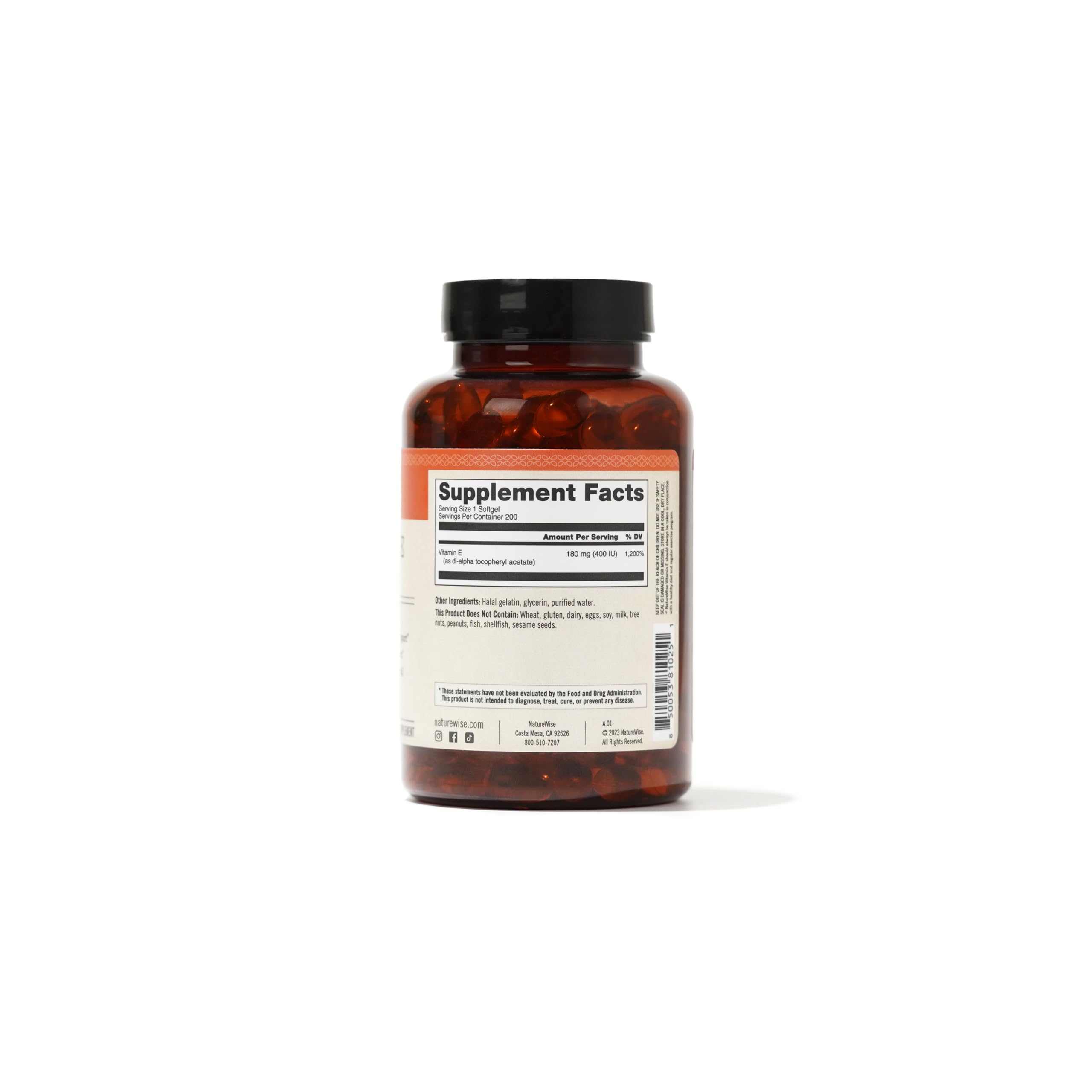 Foto 4 | Suplemento Naturewise De Vitamina E, 400 Ui, Cápsulas Blandas, 200 Unidades - Venta Internacional.
