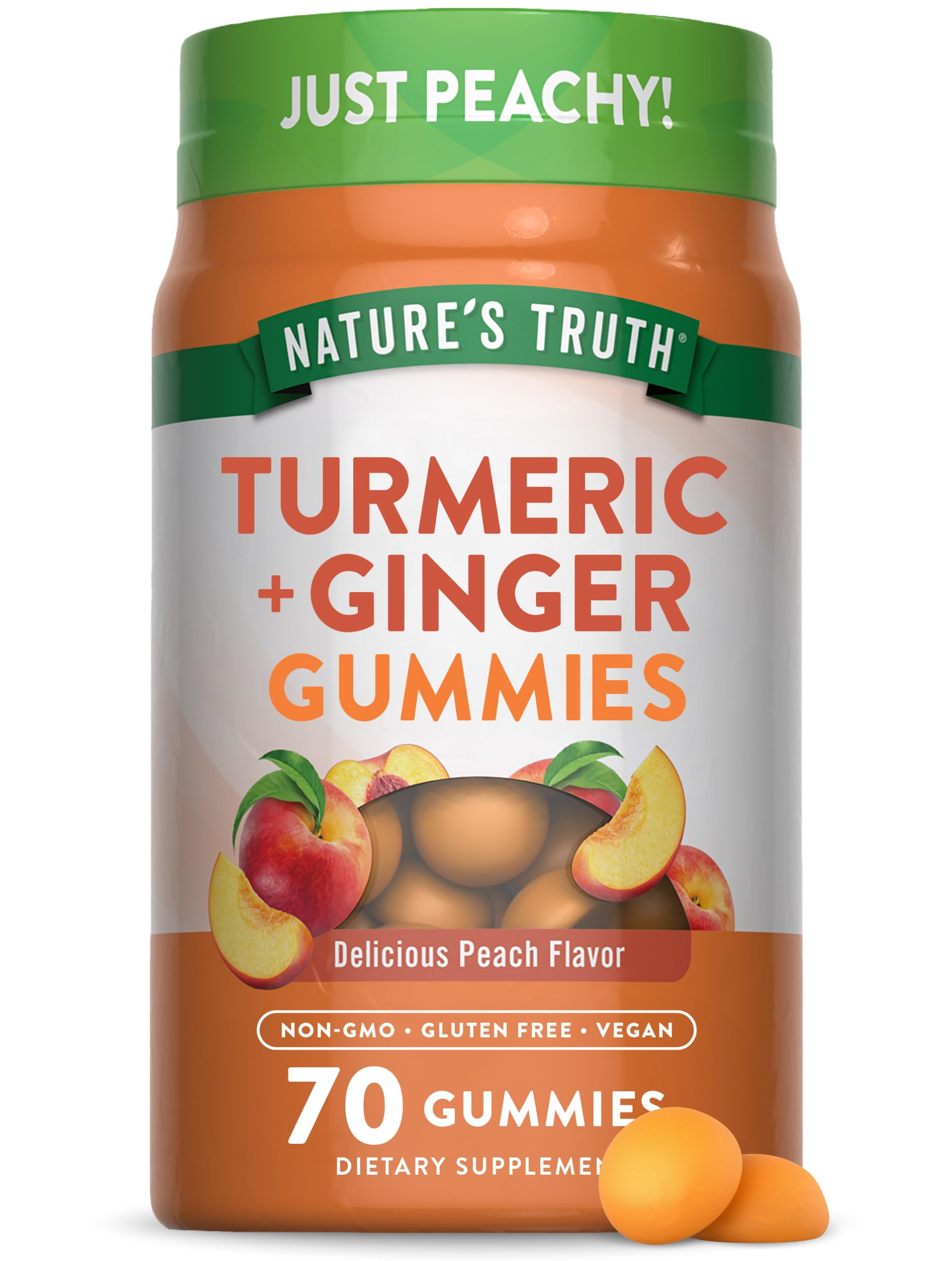 Foto 1 | Suplemento De Gomitas De Cúrcuma Y Jengibre De Nature's Truth, 70 Unidades - Venta Internacional.