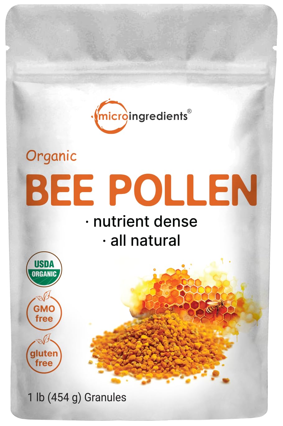 Foto 2 pulgar | Gránulos De Polen De Abeja, Microingredientes Orgánicos, 454 G - Venta Internacional.