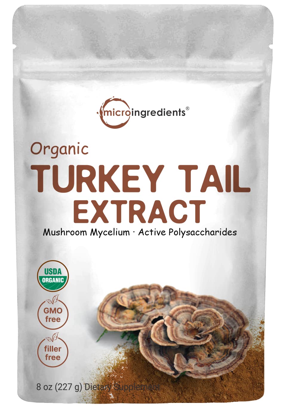 Suplemento Con Microingredientes, Hongos De Cola De Pavo Orgánicos, 8 Onzas - Venta Internacional.