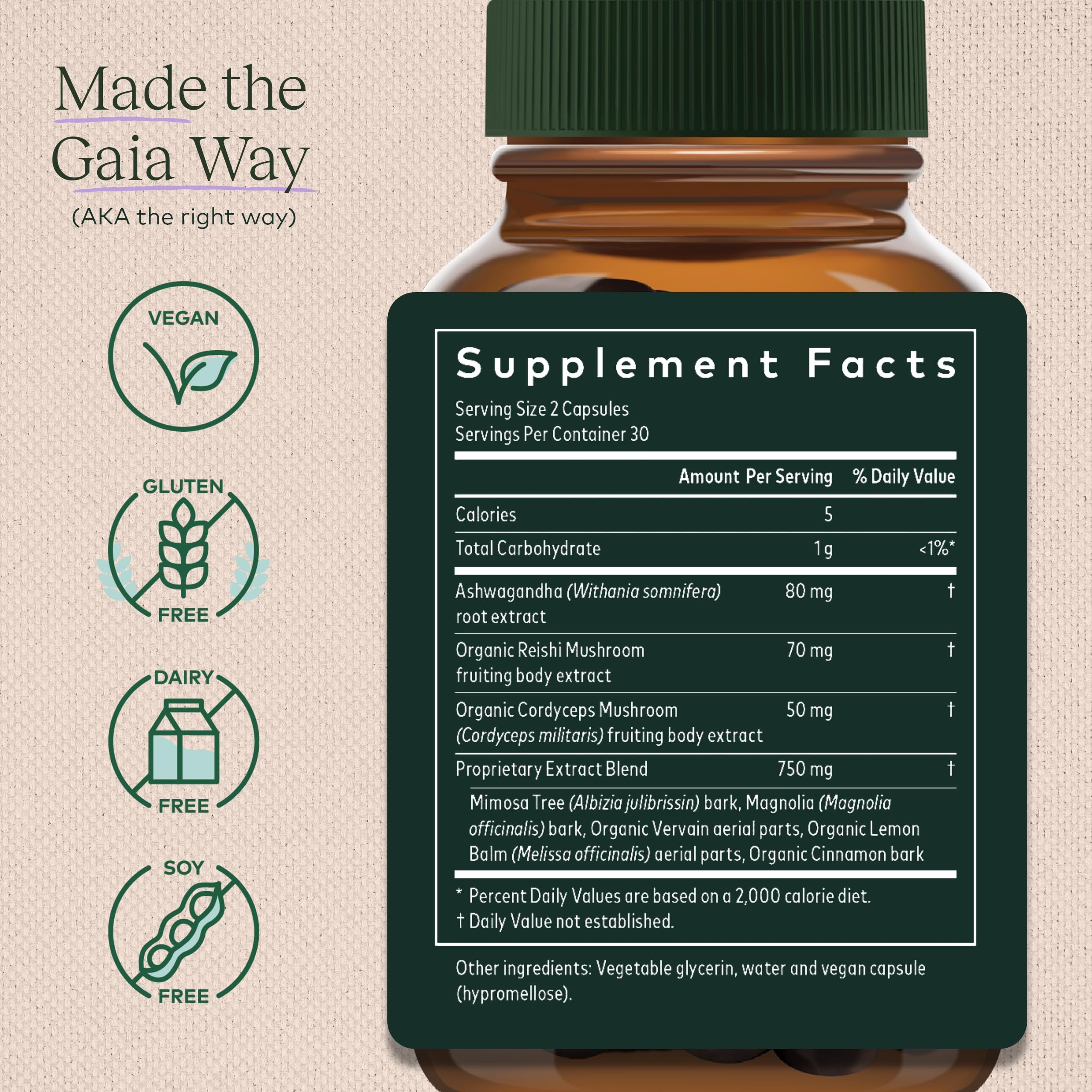 Foto 3 pulgar | Suplemento Gaia Herbs Adrenal Health Nightly Restore 120 Cápsulas - Venta Internacional.