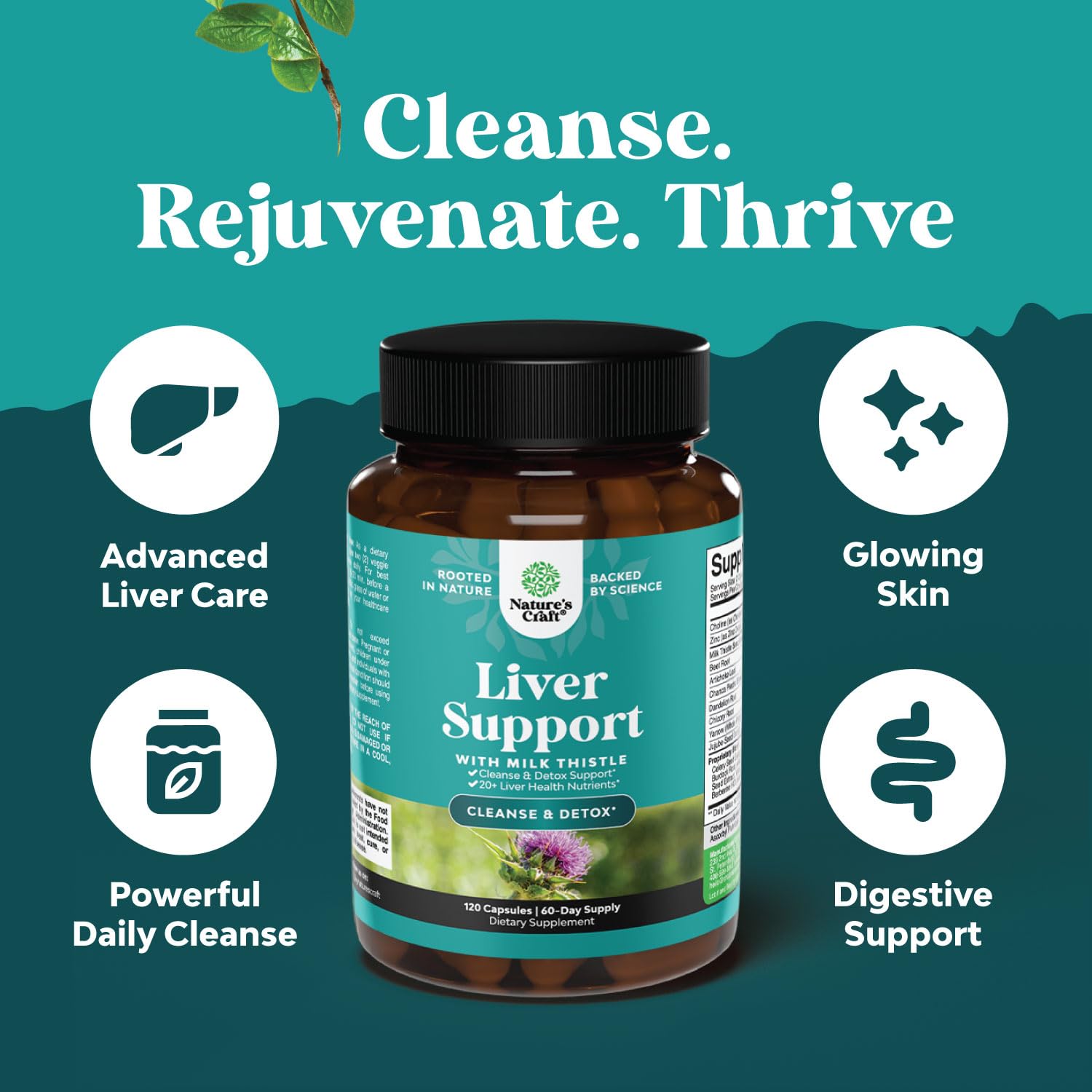Foto 4 pulgar | Suplemento De Limpieza Hepática Natures Craft Liver Detox 120 Cápsulas - Venta Internacional.