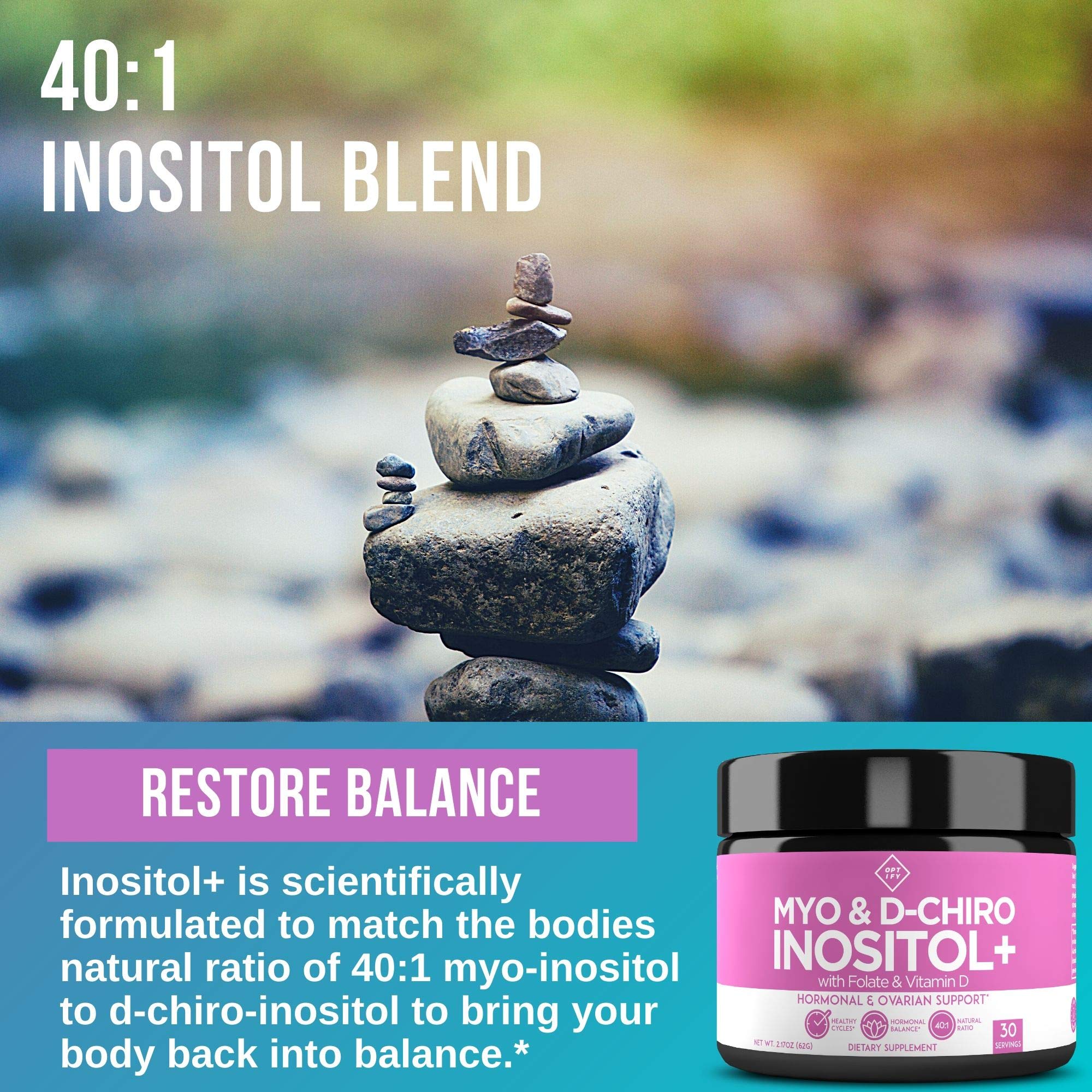 Foto 7 pulgar | Suplemento Optify De Inositol En Polvo Con Folato Y Vitamina D - Venta Internacional.