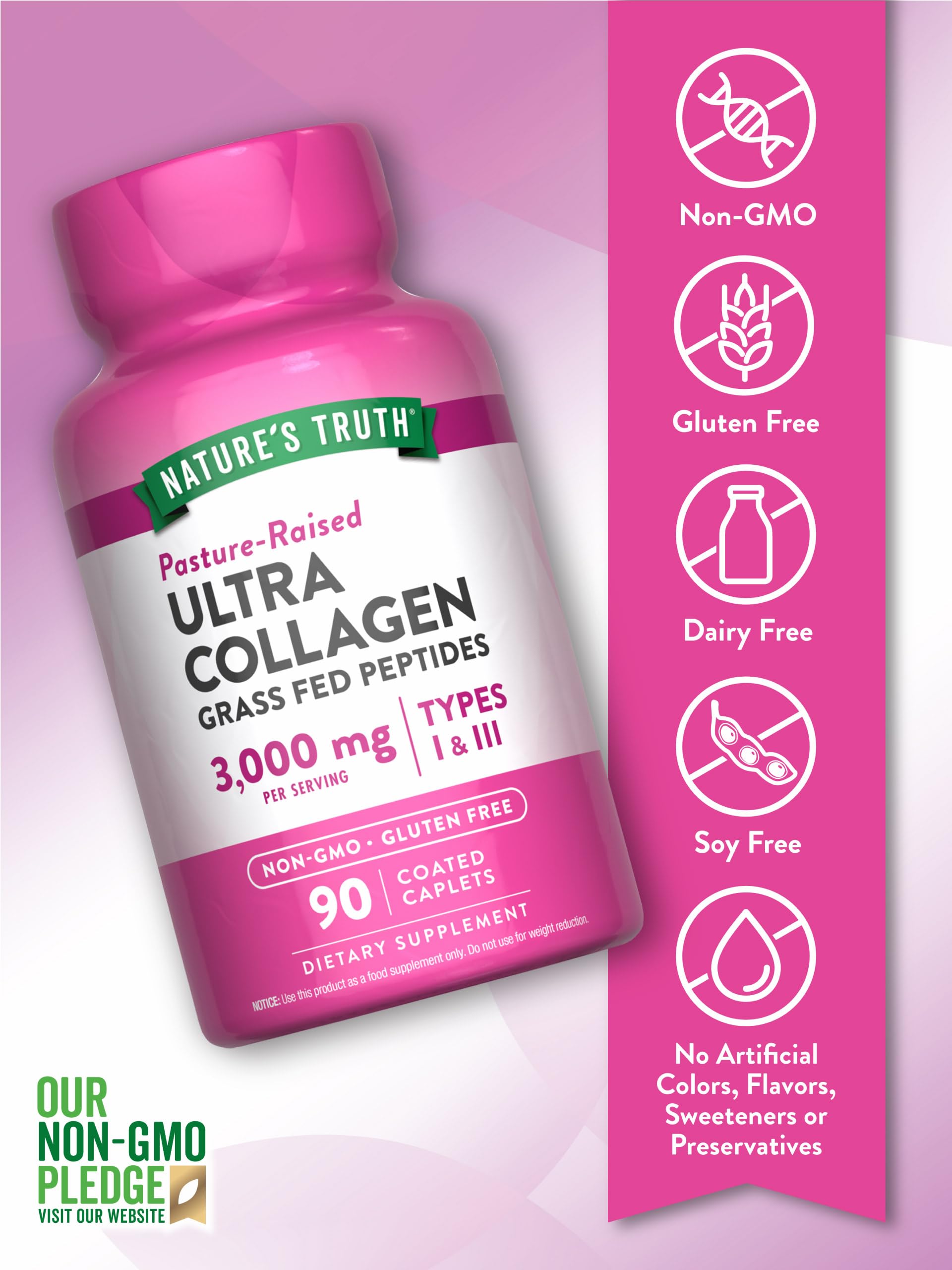 Foto 4 pulgar | Suplemento De Péptidos De Colágeno Nature's Truth 90 Cápsulas - Venta Internacional.