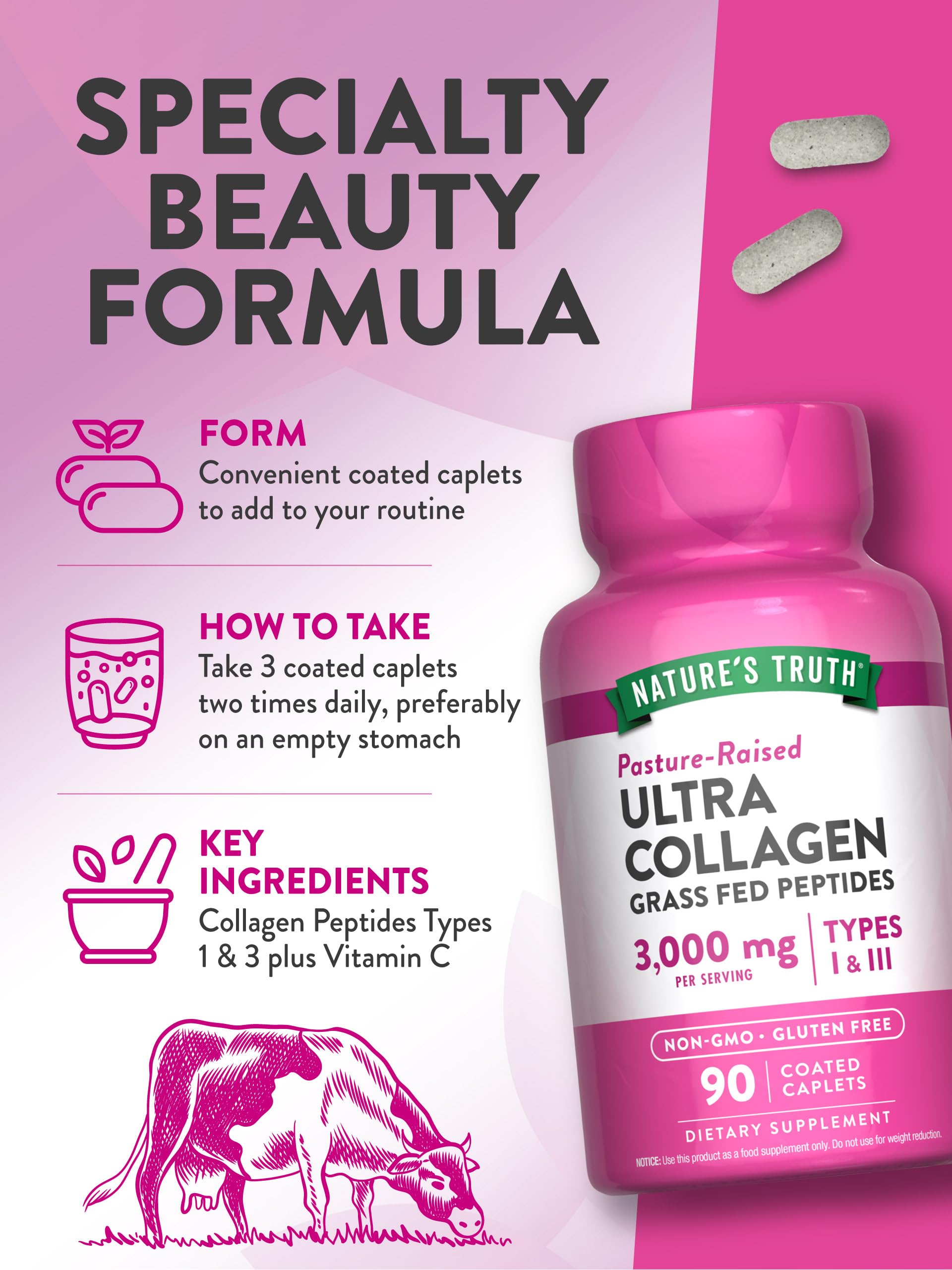 Foto 5 | Suplemento De Péptidos De Colágeno Nature's Truth 90 Cápsulas - Venta Internacional.