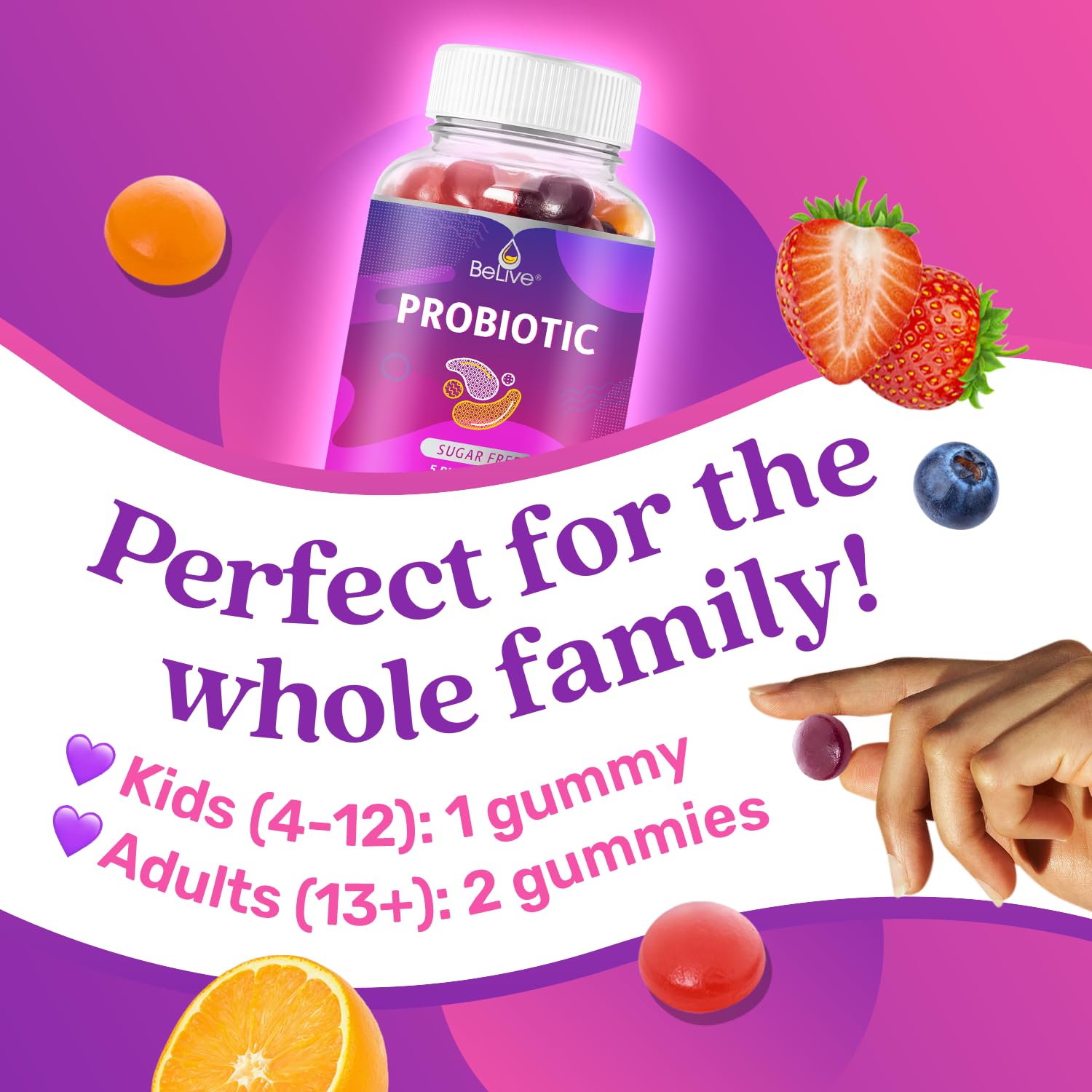 Foto 4 pulgar | Gomitas Probióticas Belive Probiotics, 5 Mil Millones De Ufc, 60 Unidades - Venta Internacional.