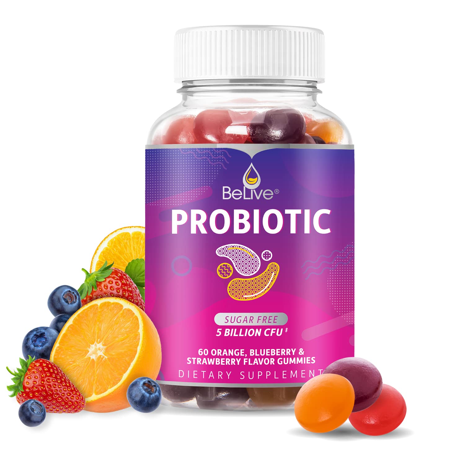 Foto 8 pulgar | Gomitas Probióticas Belive Probiotics, 5 Mil Millones De Ufc, 60 Unidades - Venta Internacional.