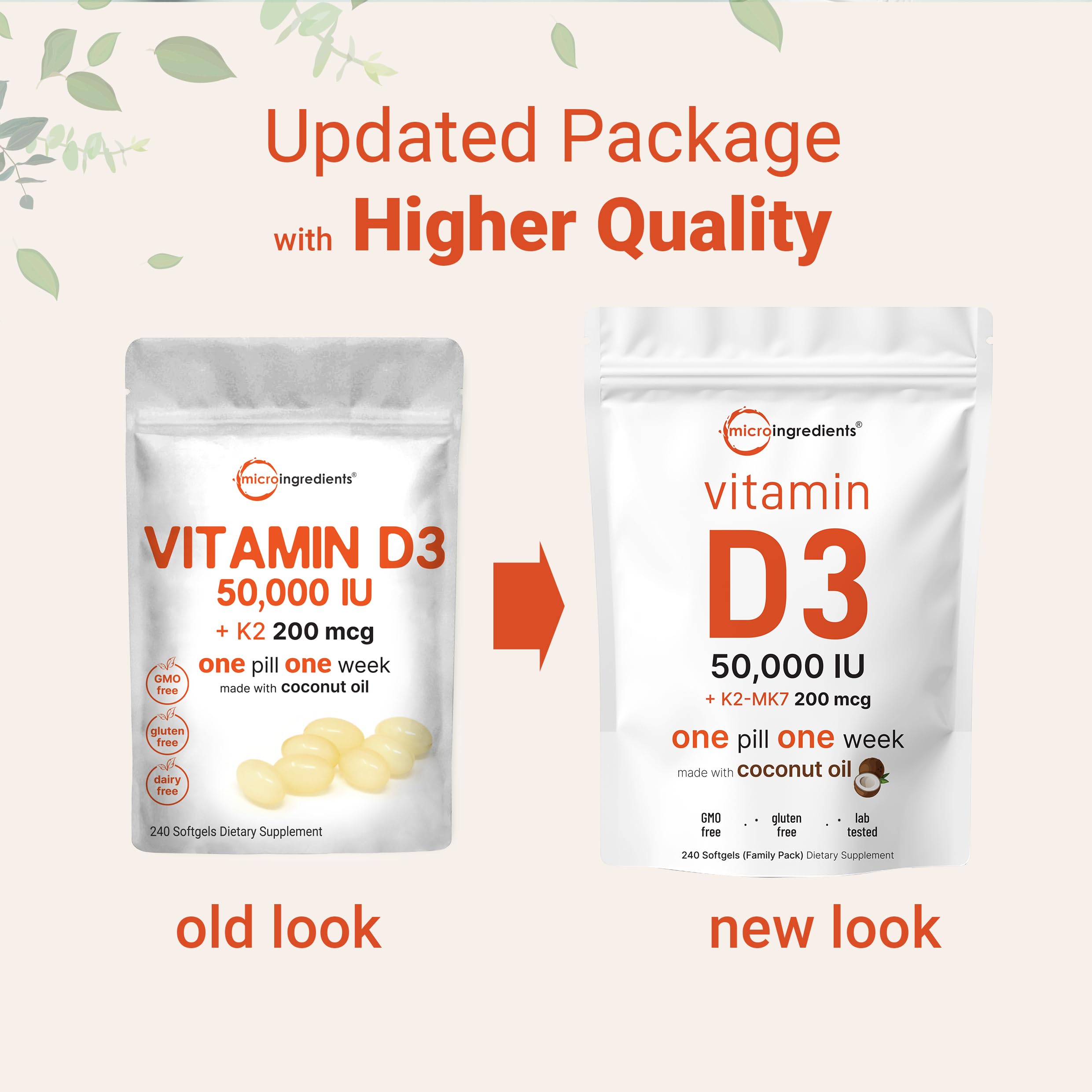 Foto 4 pulgar | Suplemento De Microingredientes: Vitamina D3, 50 000 Ui + K2, 200 Mcg - Venta Internacional.