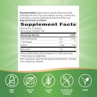 Foto 5 | Suplemento De Raíz De Remolacha De Nature's Way 320 Cápsulas De 1000 Mg - Venta Internacional.