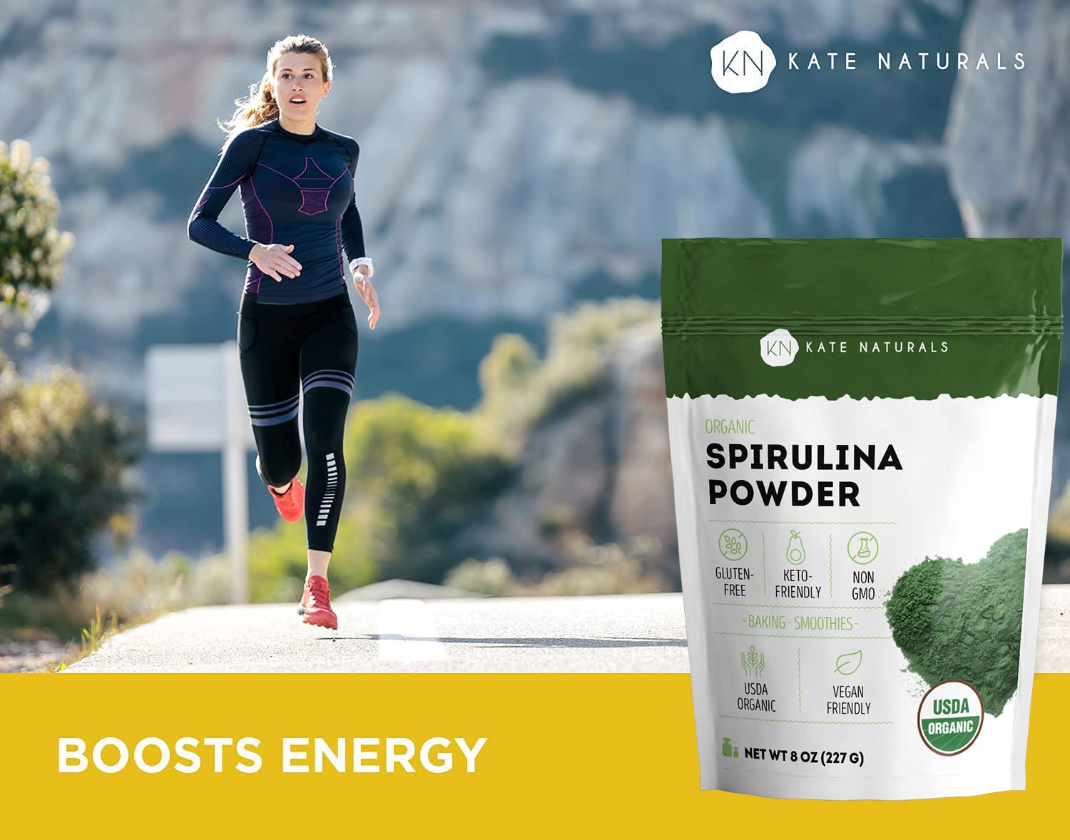 Foto 6 | Espirulina En Polvo Kate Naturals Organic 240 Ml Para Apoyo Inmunológico - Venta Internacional.