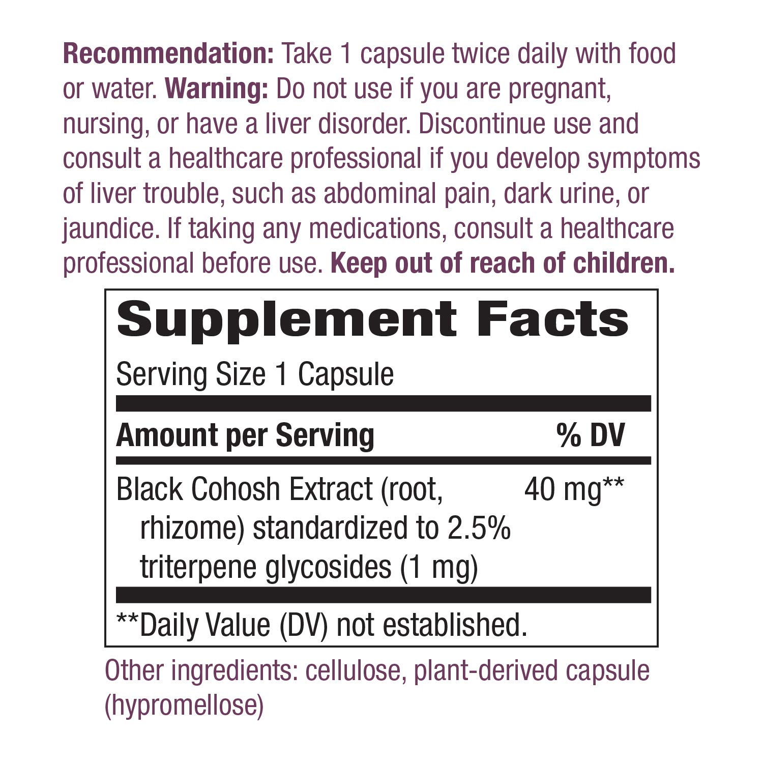 Foto 6 pulgar | Suplemento Nature's Way Premium Black Cohosh 120 Cápsulas - Venta Internacional.