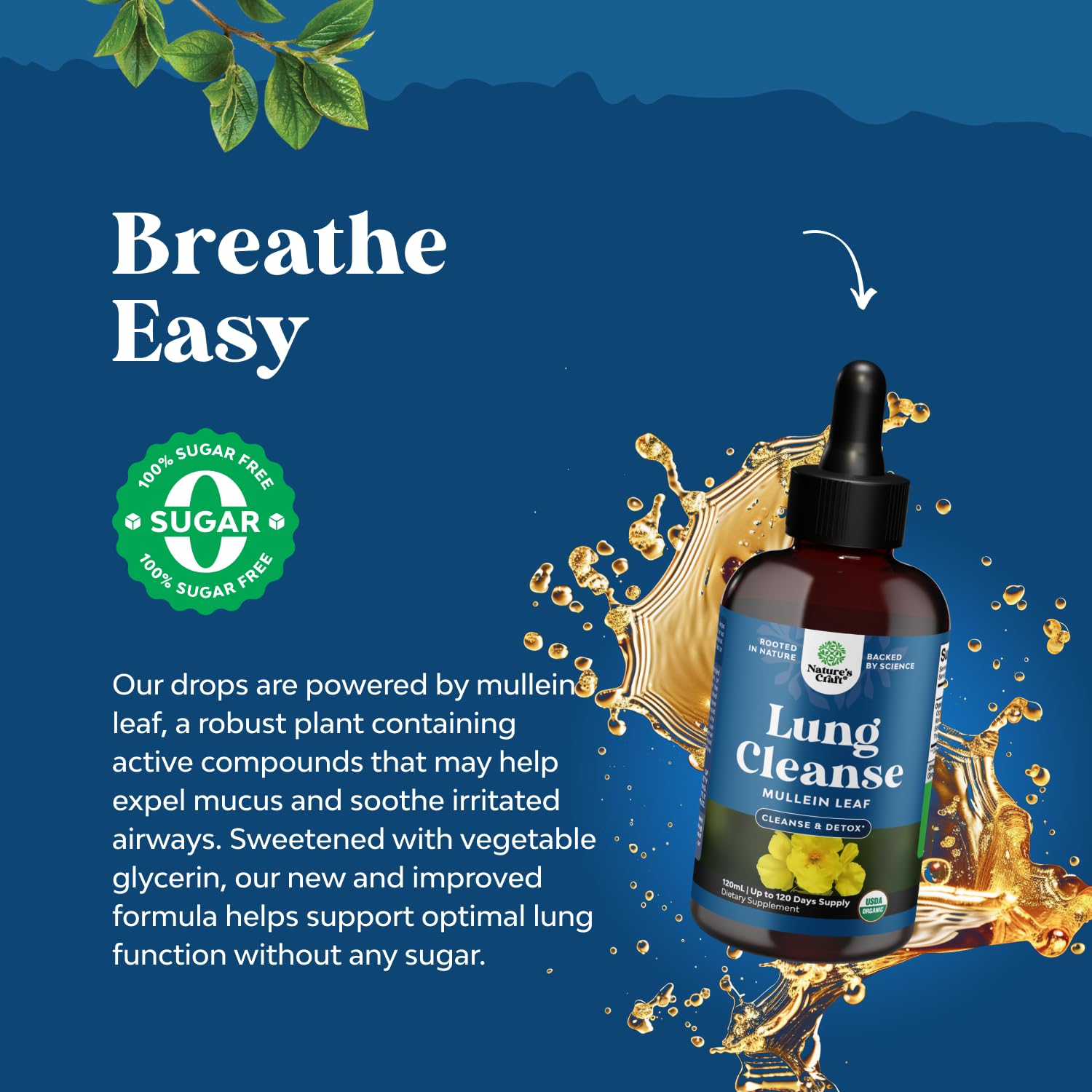 Foto 4 pulgar | Suplemento Natures Craft En Gotas De Hojas De Gordolobo Para Desintoxicación Pulmonar, 60 Ml - Venta Internacional.