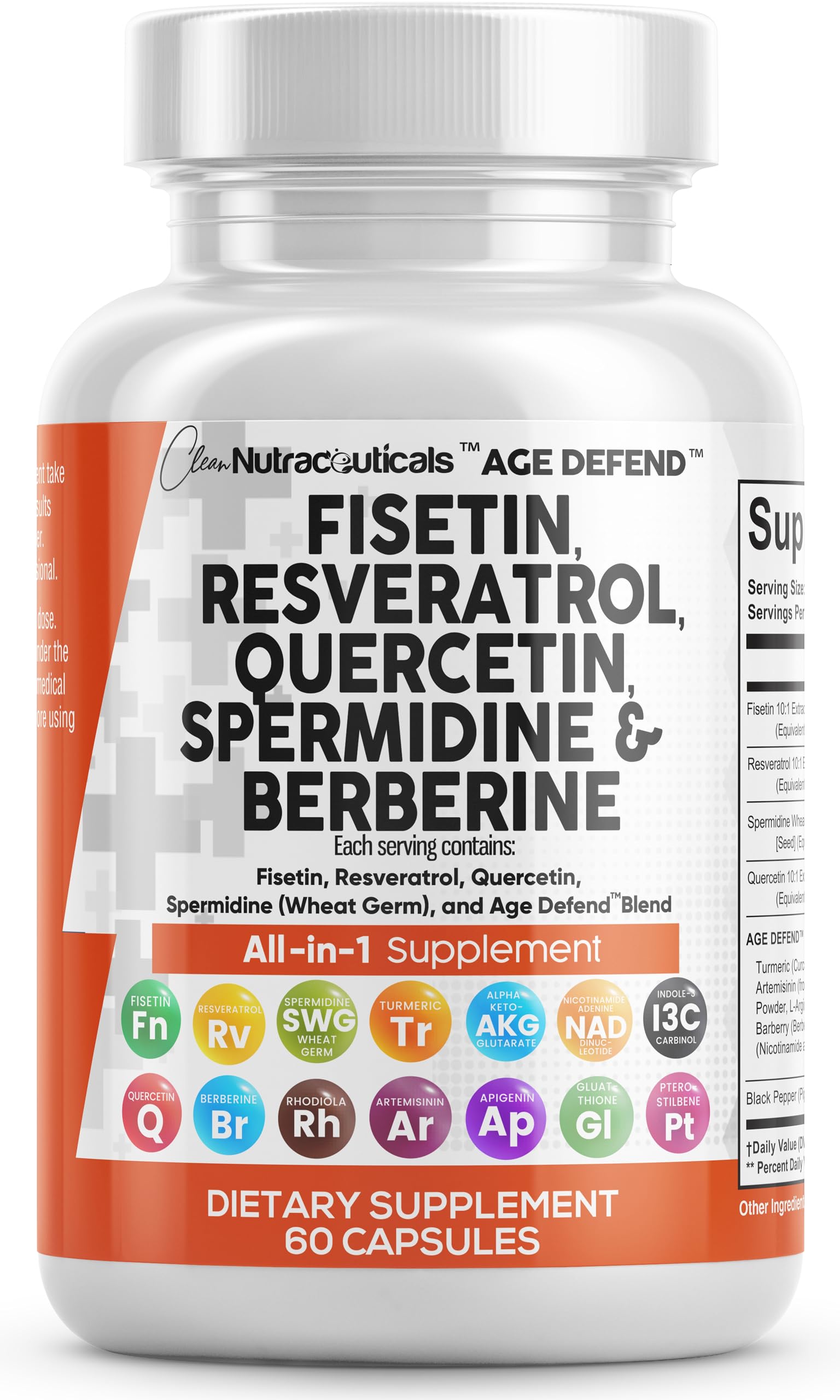 Foto 2 pulgar | Suplemento Clean Nutraceuticals Age Defend Fisetin 2500 Mg - Venta Internacional.