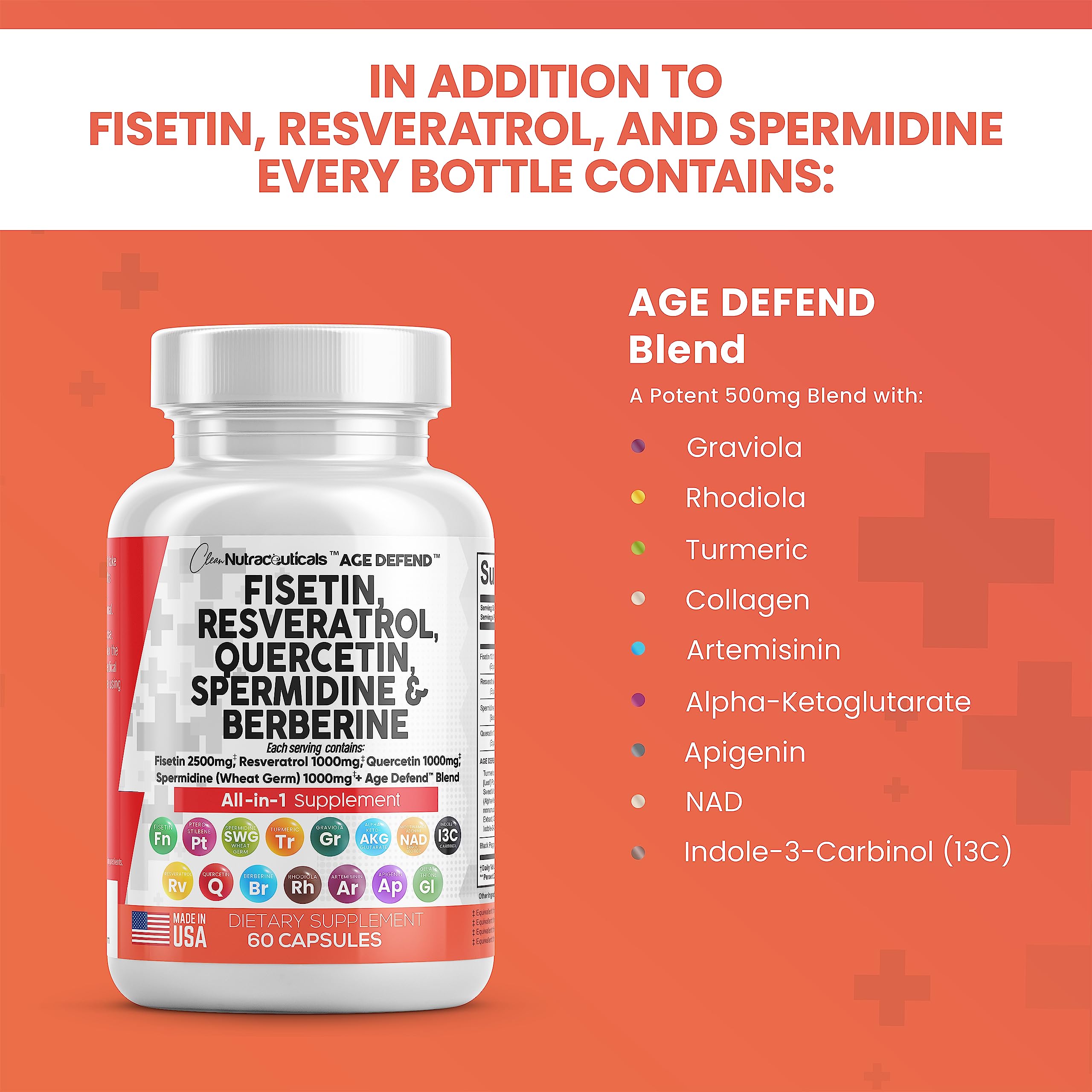 Foto 4 pulgar | Suplemento Clean Nutraceuticals Age Defend Fisetin 2500 Mg - Venta Internacional.