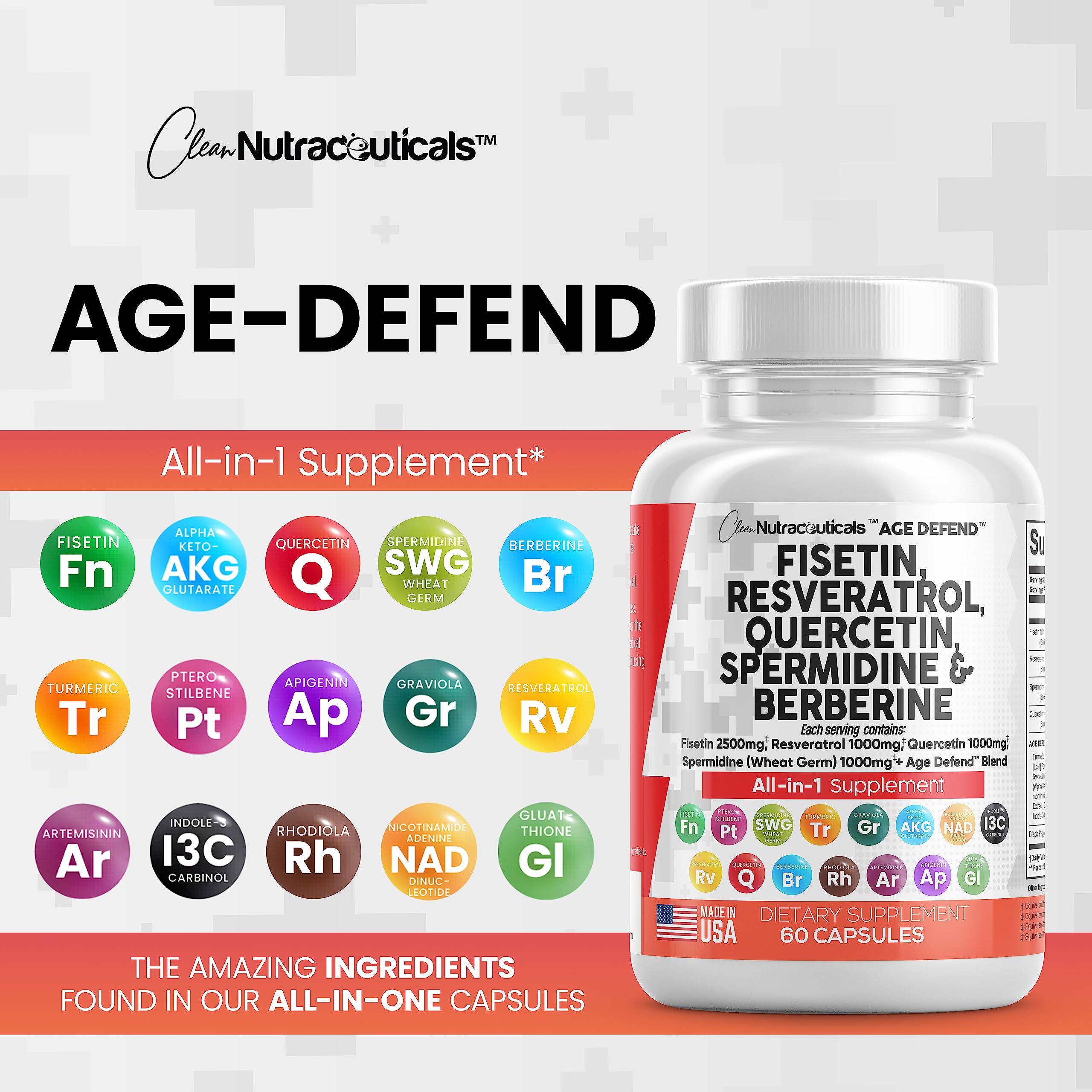 Foto 8 pulgar | Suplemento Clean Nutraceuticals Age Defend Fisetin 2500 Mg - Venta Internacional.