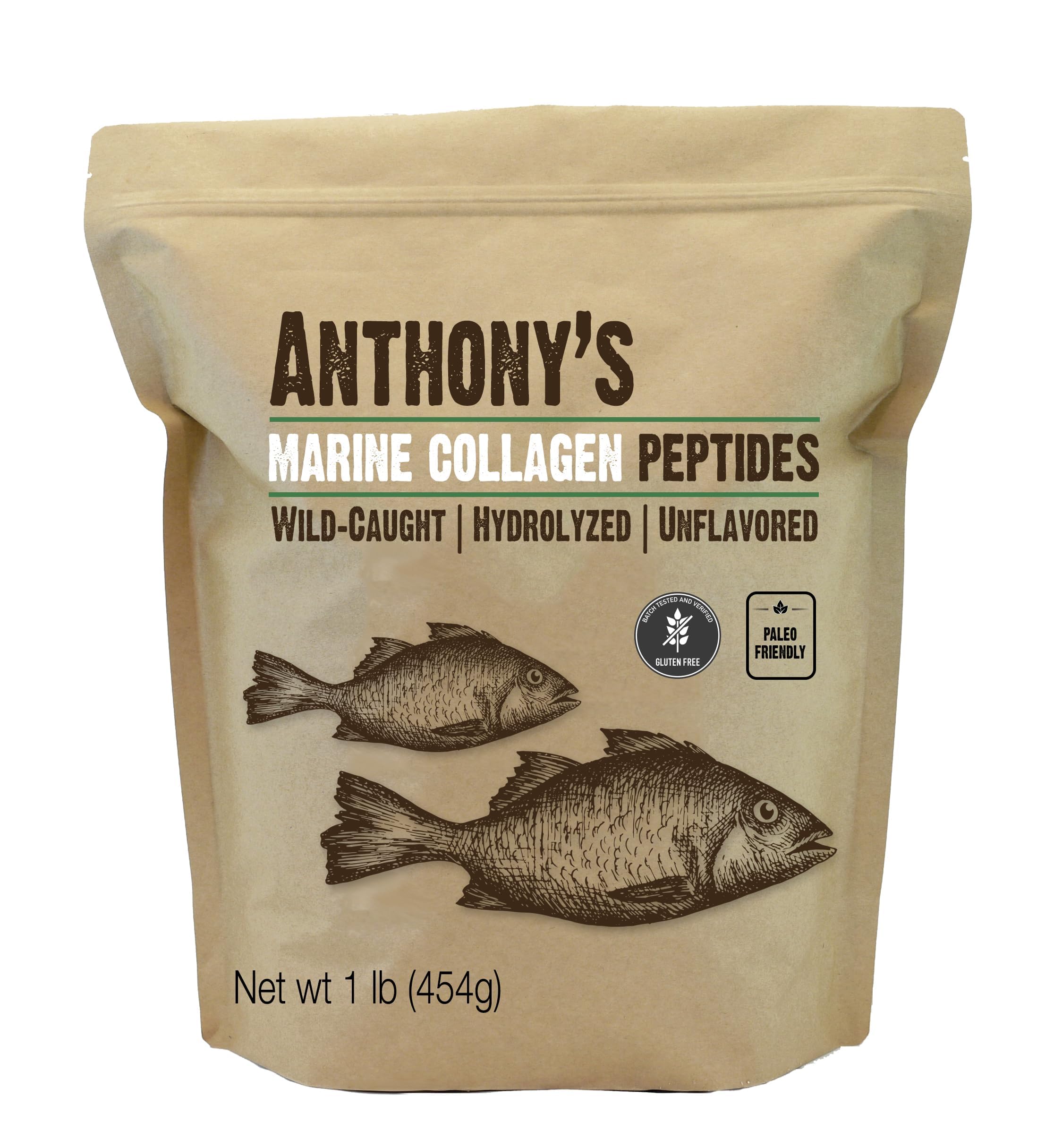 Foto 2 | Suplemento De Colágeno Marino Hidrolizado Anthony's, 454 G - Venta Internacional.