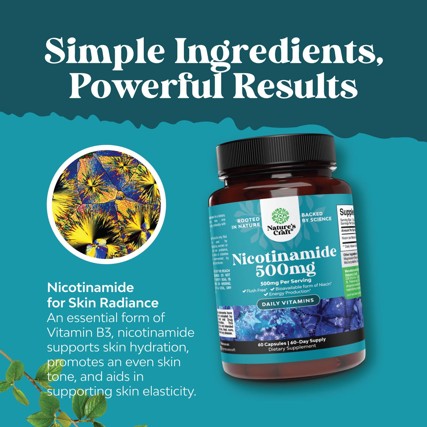 Foto 5 pulgar | Suplemento Natures Craft Con Vitamina B3 Y Niacinamida, 500 Mg, 60 Cápsulas - Venta Internacional.