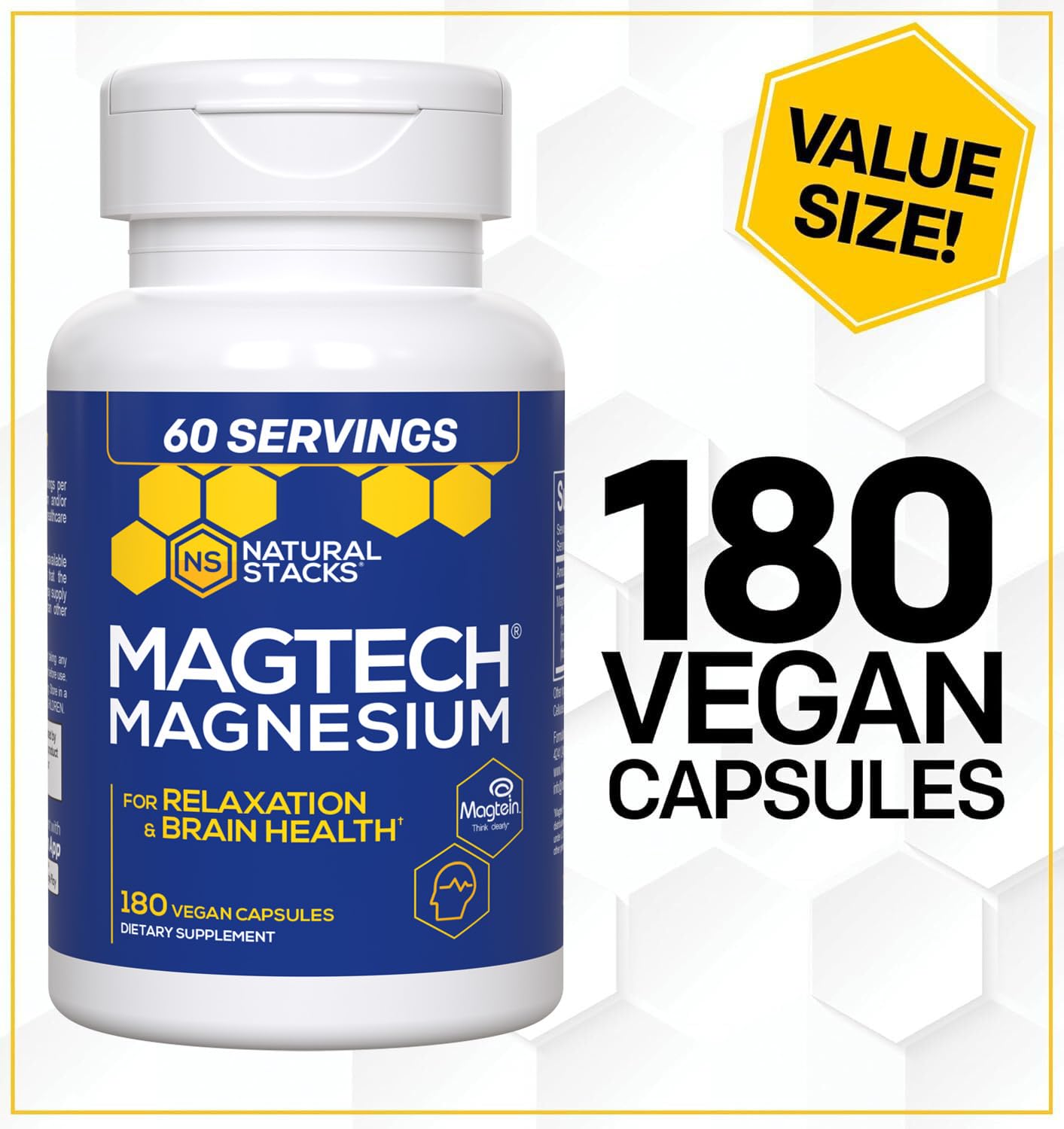 Foto 5 | Suplemento Natural Stacks Magtech Magmagnesio 180 Cápsulas - Venta Internacional.