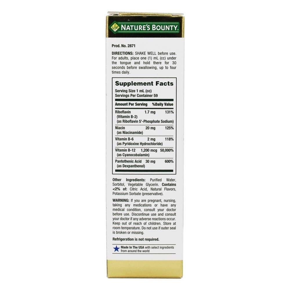 Foto 3 pulgar | Complementa El Complejo B De Nature's Bounty Con Vitamina B12 Sublingual, 60 Ml - Venta Internacional.