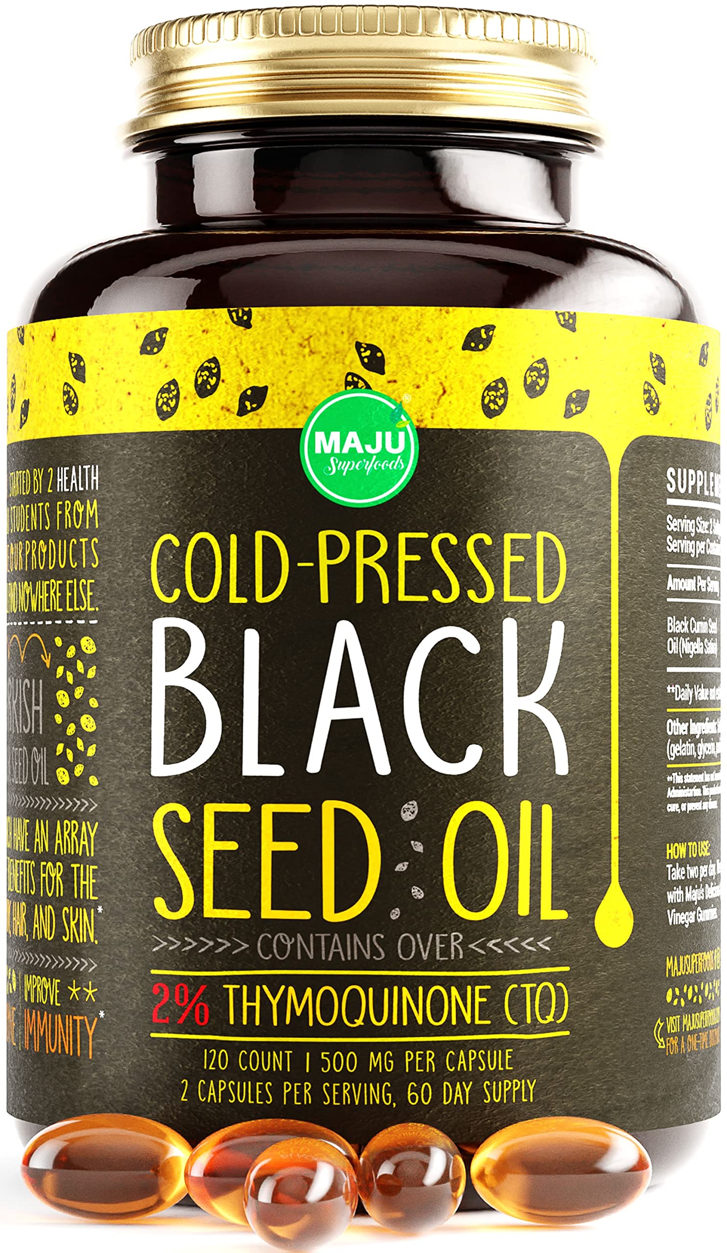 Foto 2 pulgar | Suplemento De Aceite De Semilla Negra Maju Superfoods 500 Mg 120 Cápsulas - Venta Internacional.