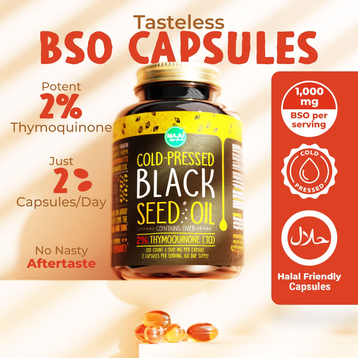 Foto 4 pulgar | Suplemento De Aceite De Semilla Negra Maju Superfoods 500 Mg 120 Cápsulas - Venta Internacional.