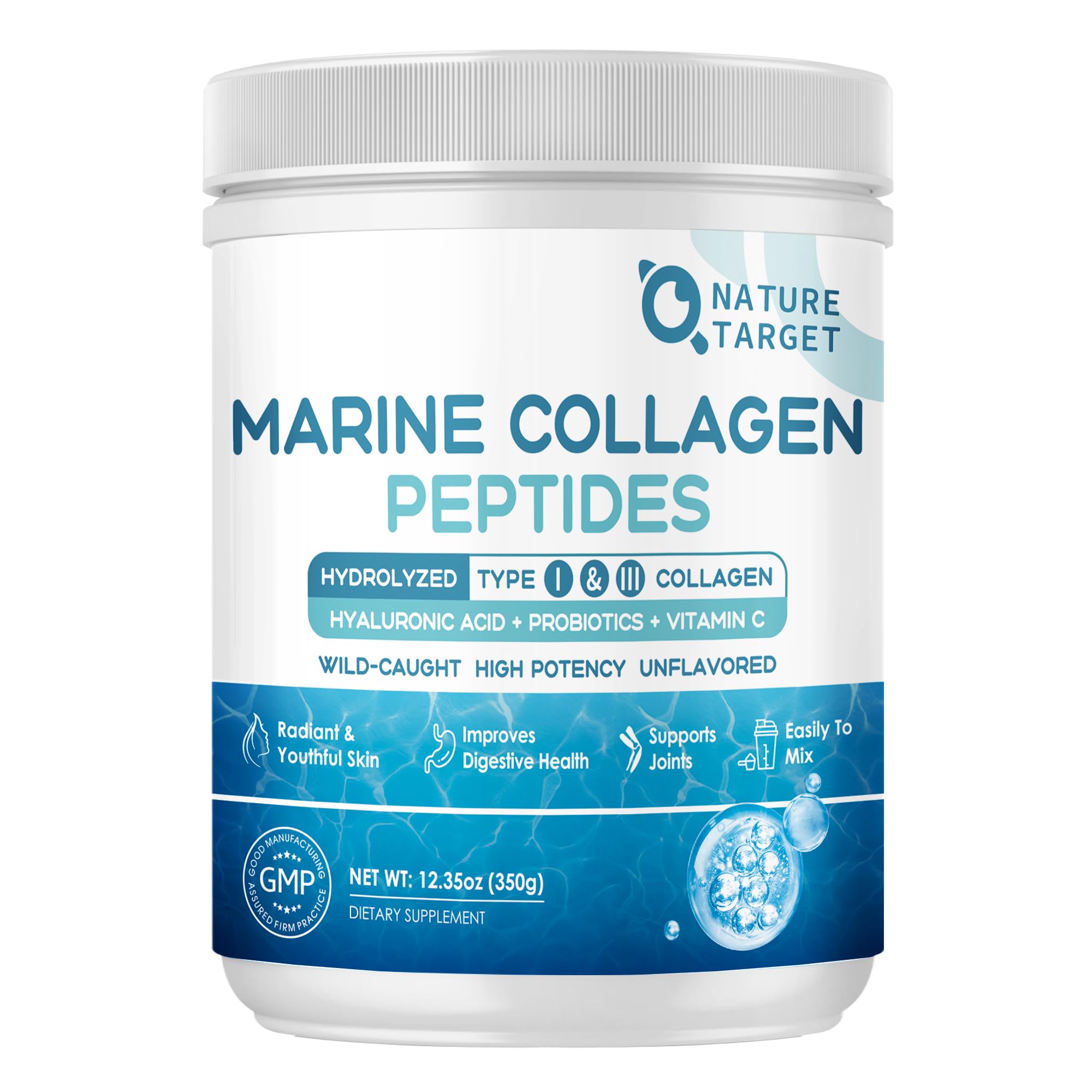 Foto 2 pulgar | Péptidos De Colágeno En Polvo Nature Target Marine Tipo I Y Iii - Venta Internacional.