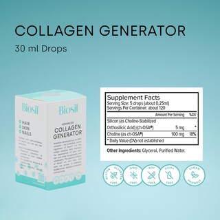 Foto 2 | Suplemento Generador De Colágeno Biosil, 30 Ml, Suministro Para 60 Días - Venta Internacional.