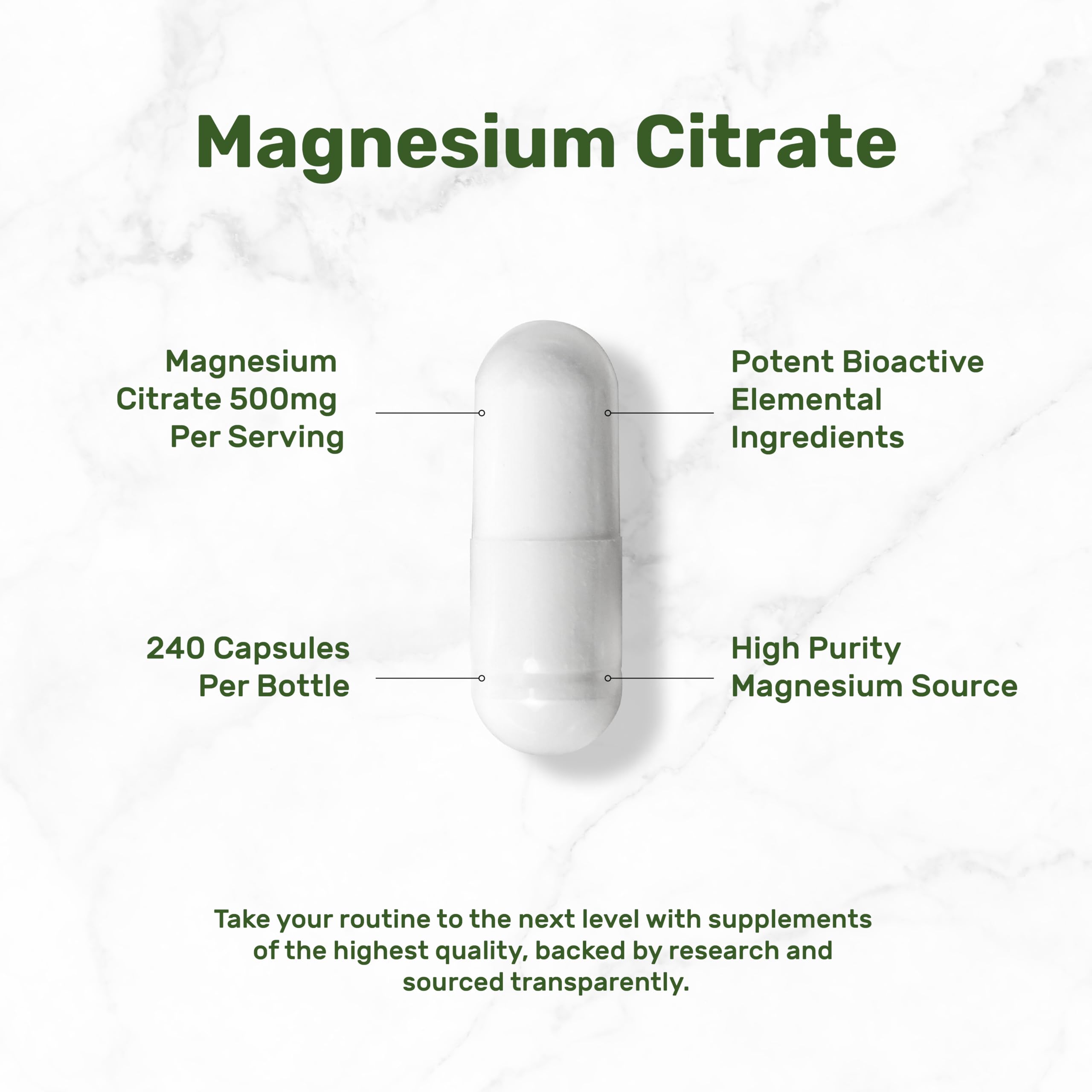 Foto 4 pulgar | Suplemento De Oferta De Citrato De Magnesio, 500 Mg, 240 Cápsulas - Venta Internacional.