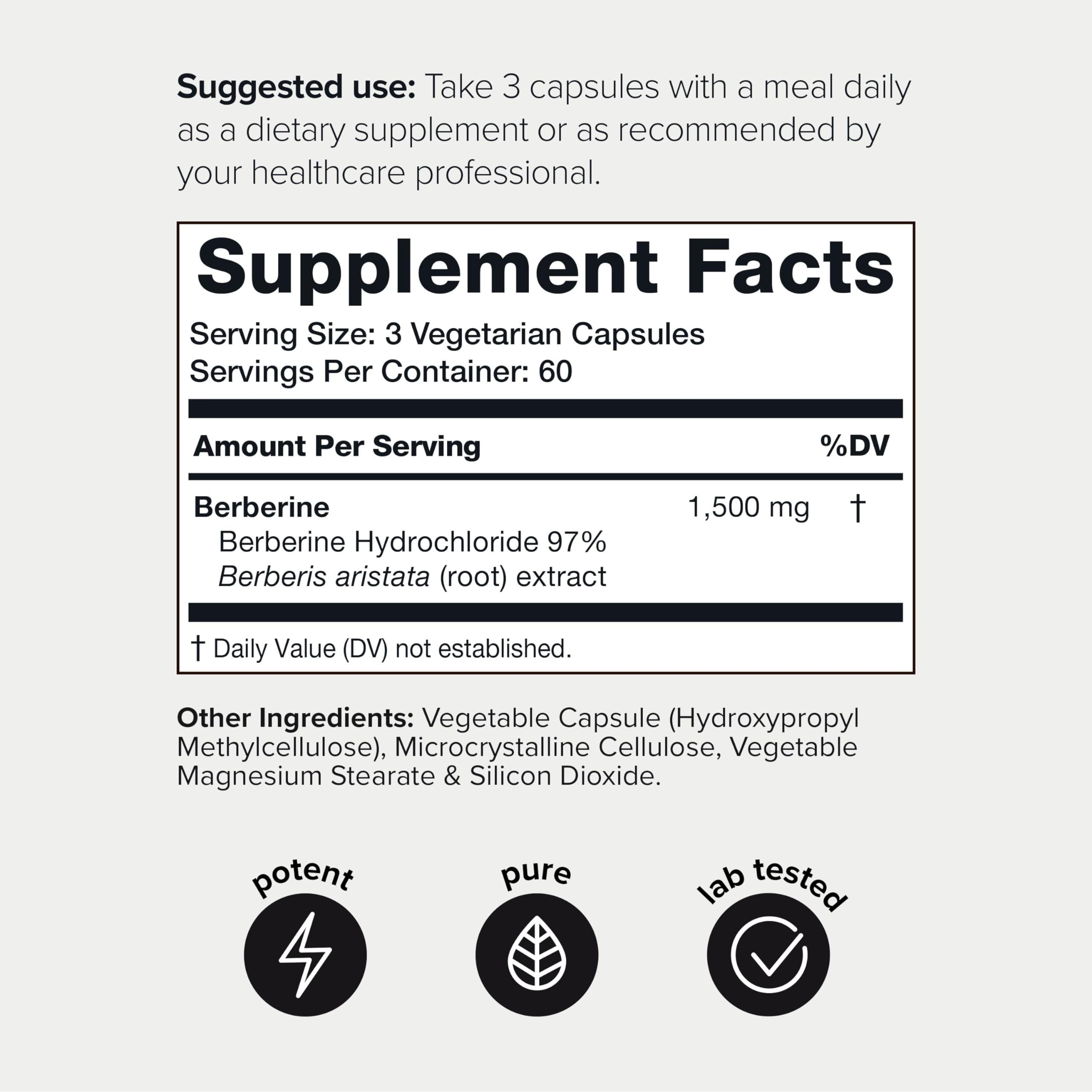 Foto 2 | Suplemento Toniiq De Berberina De Ultra Alta Resistencia 1500 Mg - Venta Internacional.