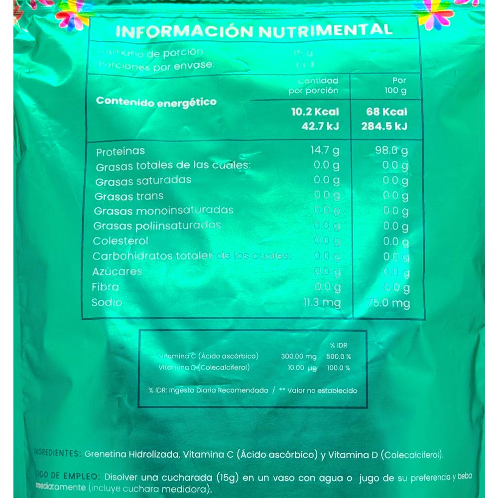 Foto 3 pulgar | Grenetina Hidrolizada Glicina Prolina 1 Kg Sin Sabor Flow