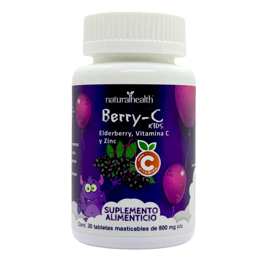 Berry-C Kids Vitamina C Natural Health 30 Tabletas Masticables para Niños