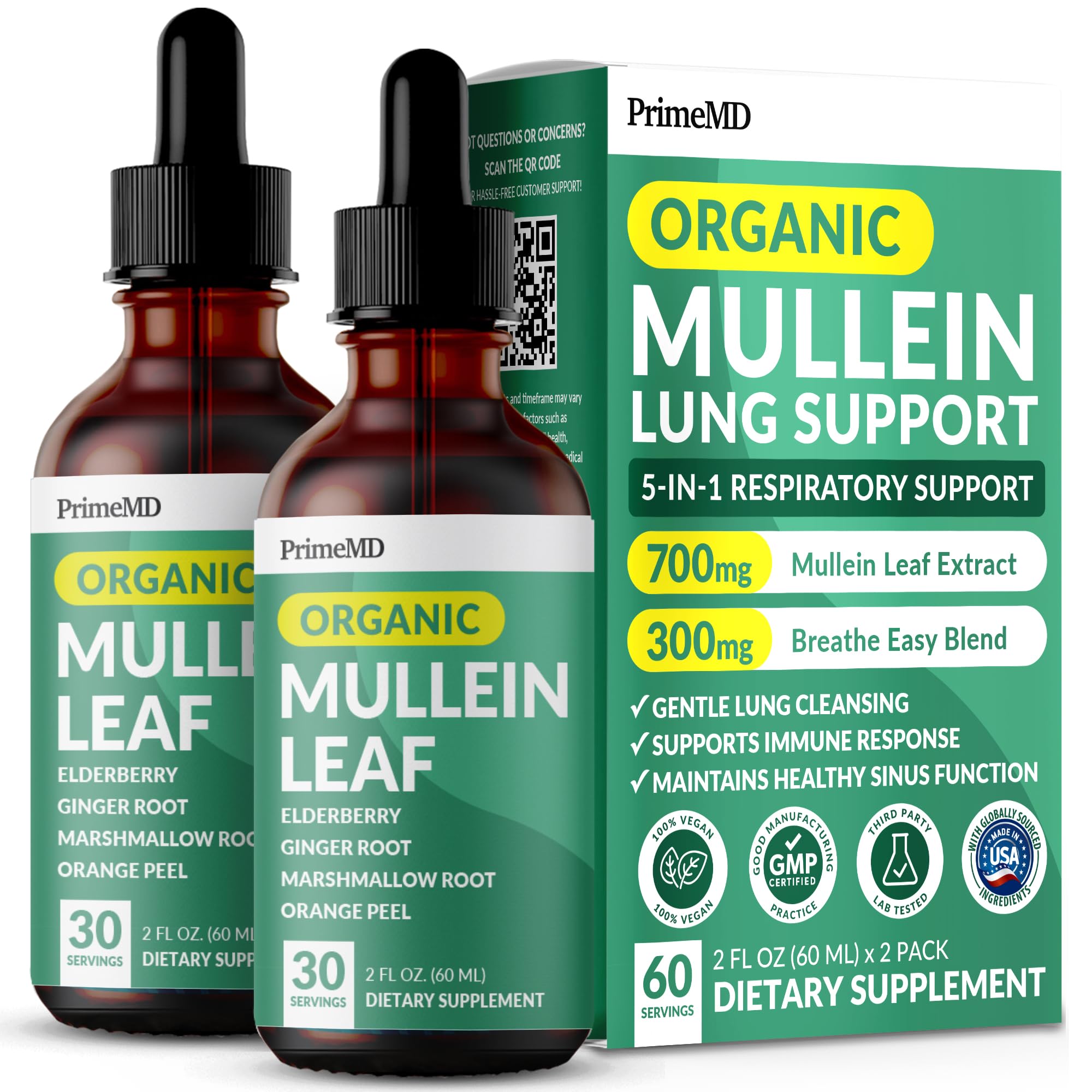 Extracto De Hoja De Gordolobo Primemd De Mullein Drops 5 En 1, 60 Ml - Venta Internacional.
