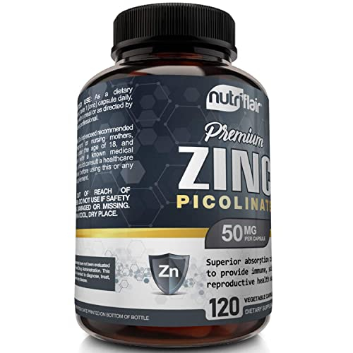 Foto 5 pulgar | Suplemento De Zinc Nutriflair Picolinato De Zinc 50 Mg 120 Cápsulas - Venta Internacional.