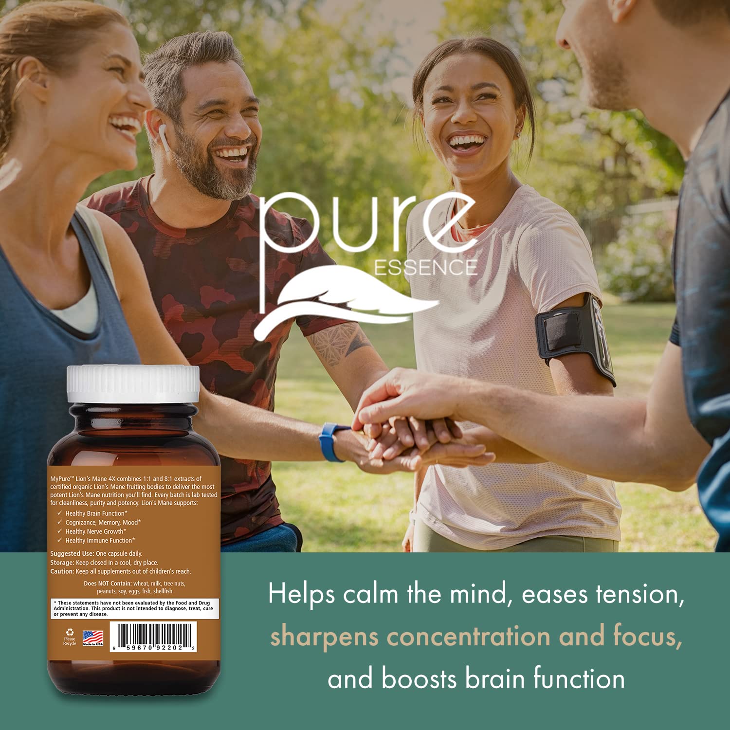 Foto 6 | Suplemento Mypure Lion's Mane 4x de Pure Essence Labs - Venta Internacional