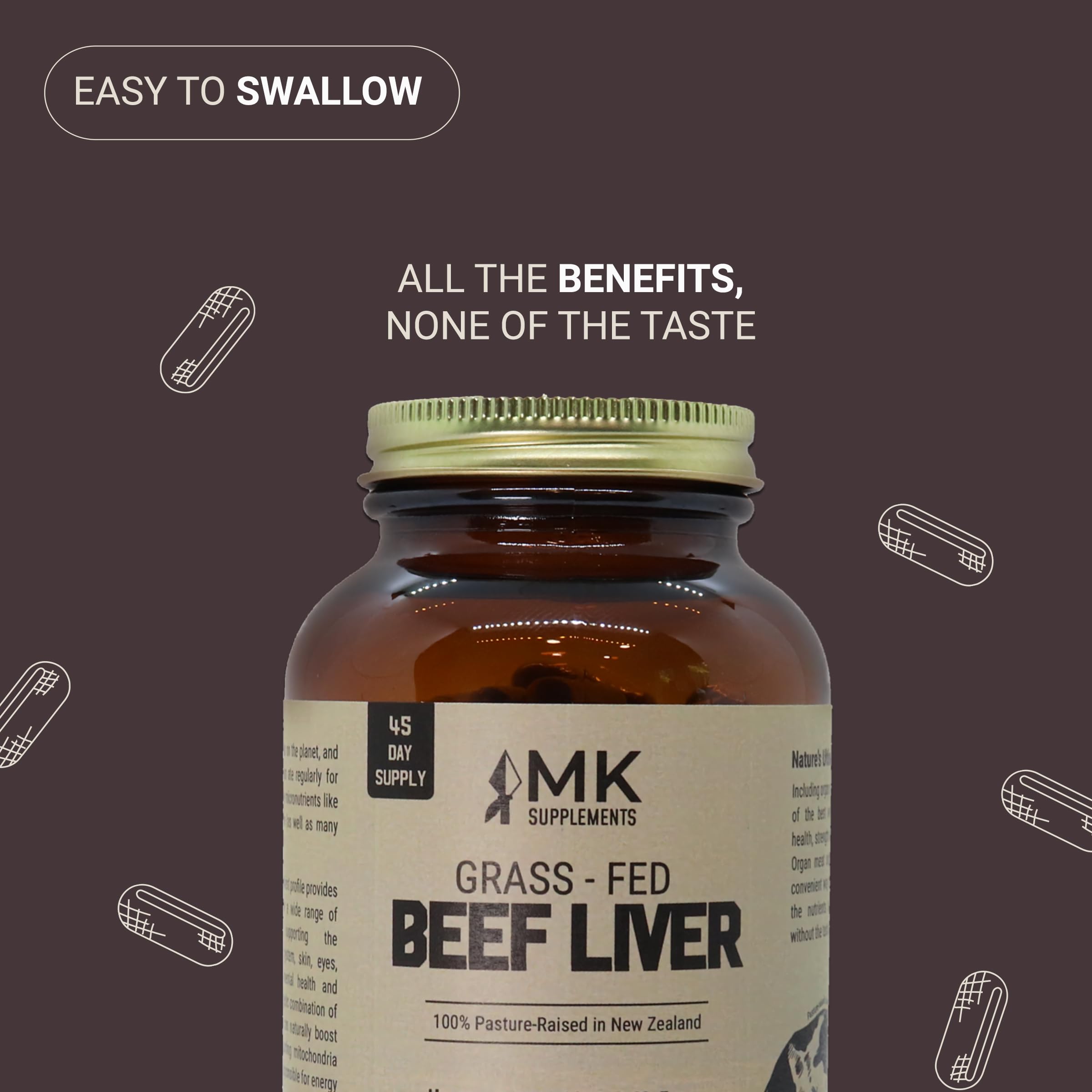 Foto 5 | Suplemento Mk Supplements Hígado De Res Alimentado Con Pasto 3000 Mg 180 Ca - Venta Internacional.