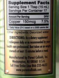 Foto 3 | Suplemento De Cobre Coloidal Mesocopper De 10 Ppm De Cobre Coloidal - Venta Internacional.