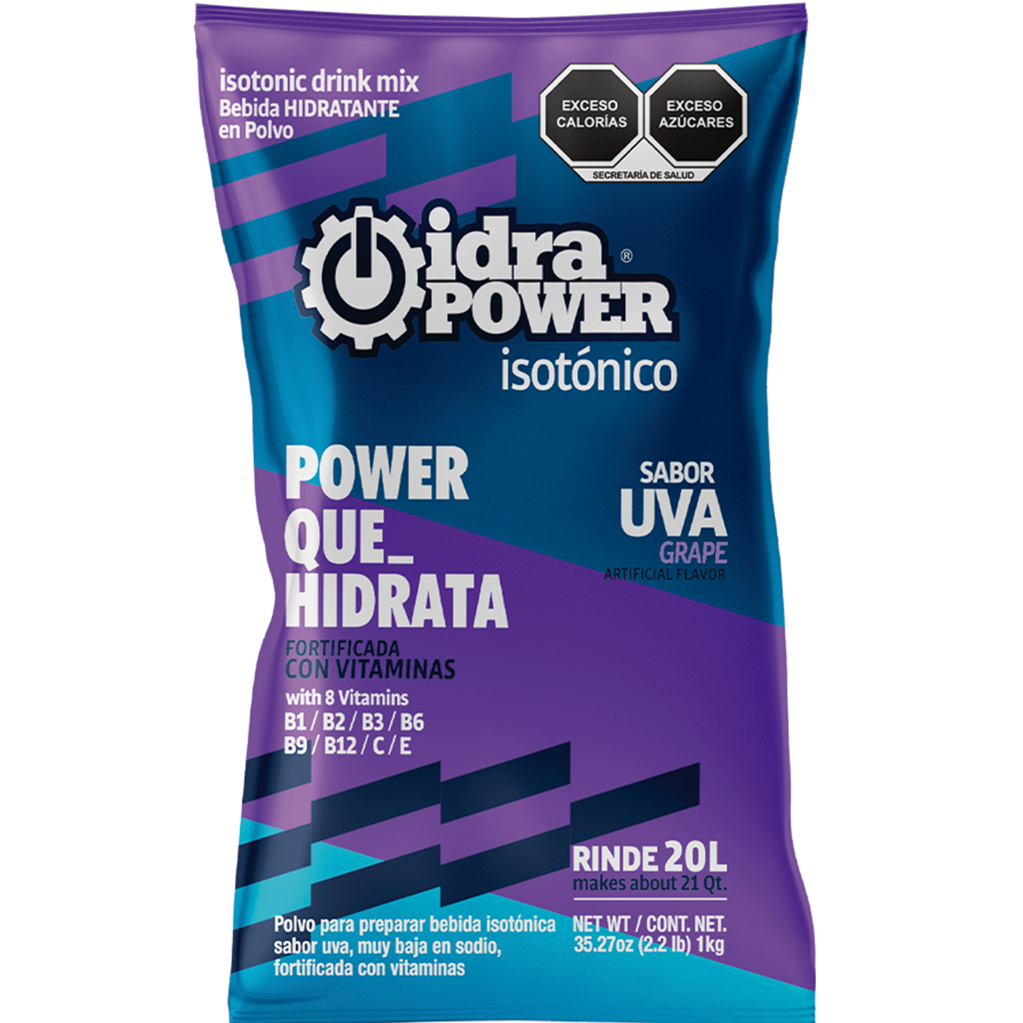 Idrapower Con 1 Sobre 200 G. Sin Azúcar 20 L C/u Sabor Uva