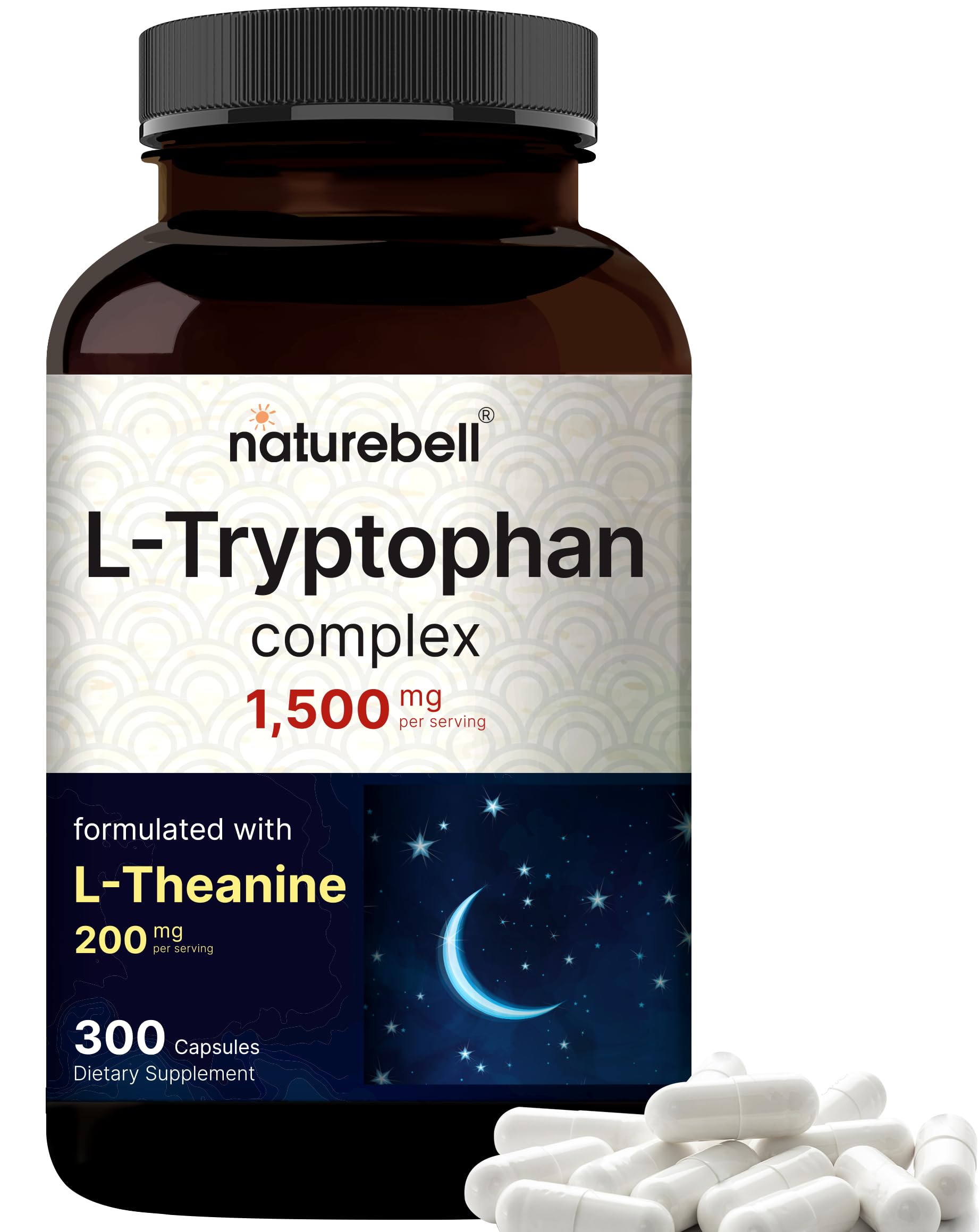 Foto 2 pulgar | Suplemento Naturebell L Triptófano 1300 Mg Con L Teanina 200 Mg - Venta Internacional.