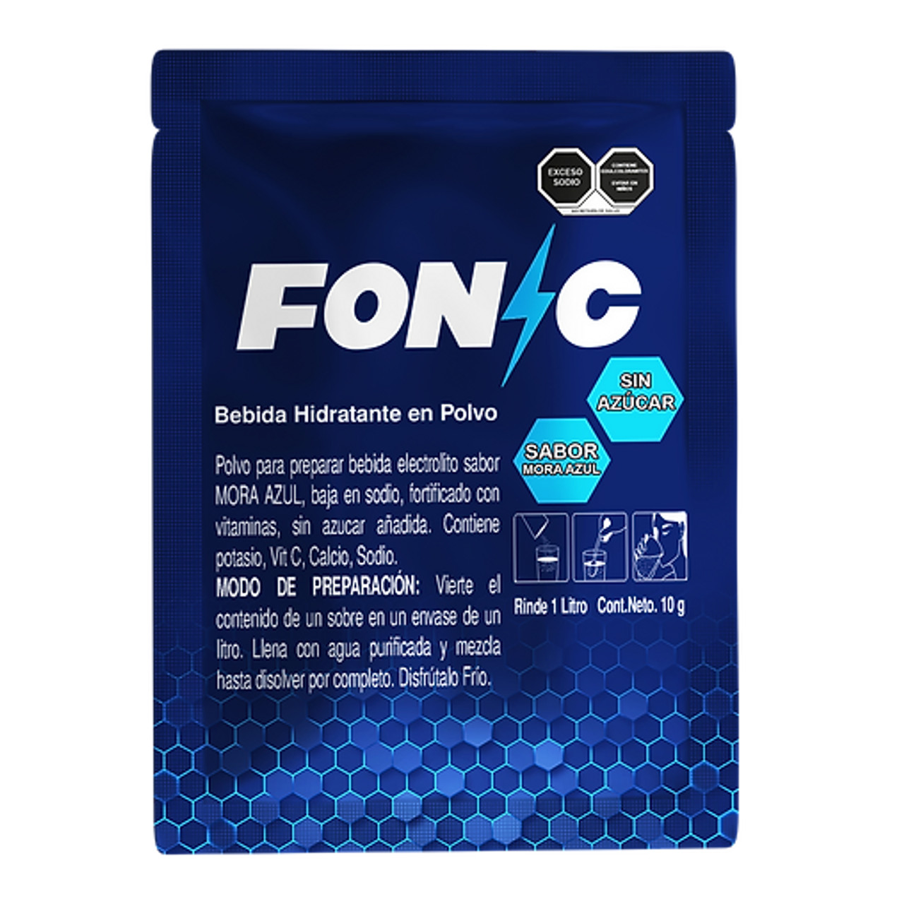 Foto 3 pulgar | Fonic Hidratante Caja 10 Sobres 10g Sin Azúcar Para 1l