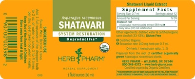 Foto 5 | Extracto Líquido Herb Pharm Shatavari Organic 30 Ml Femenino - Venta Internacional.
