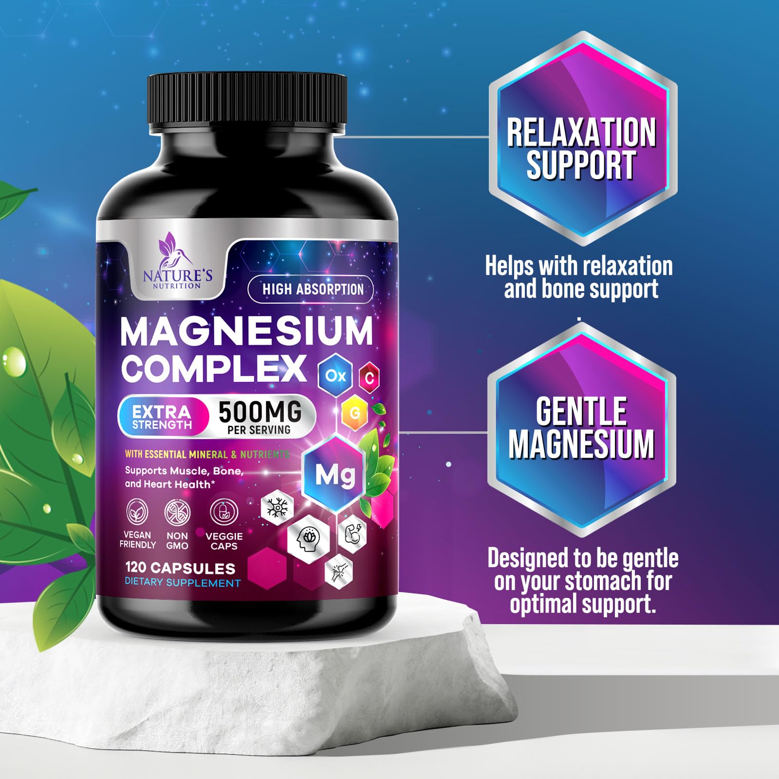 Foto 8 pulgar | Suplemento Complejo De Magnesio Nature's Nutrition 500 Mg 120 Cápsulas - Venta Internacional.