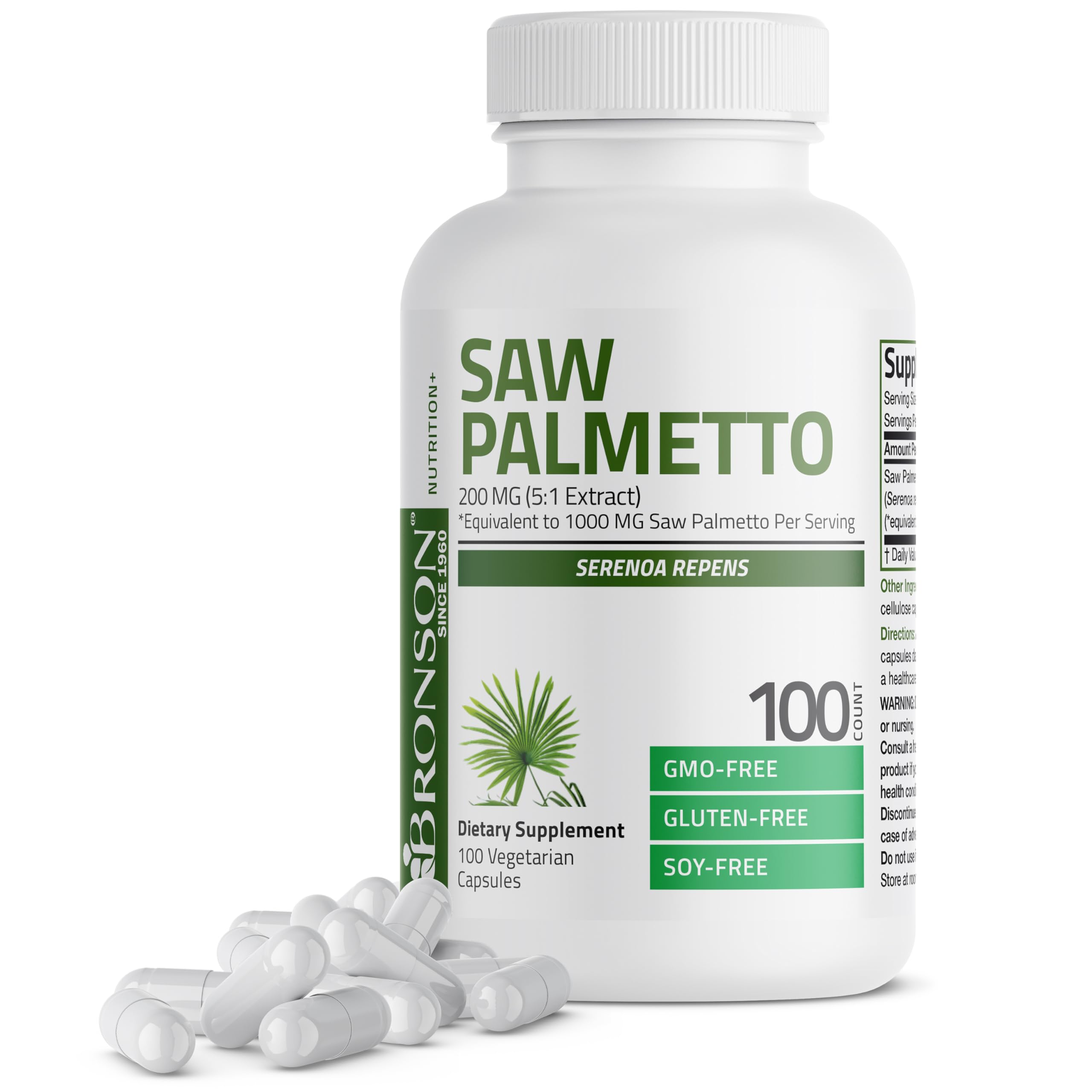 Foto 2 pulgar | Suplemento Bronson Saw Palmetto 1000 Mg Para Próstata 100 Cápsulas - Venta Internacional.