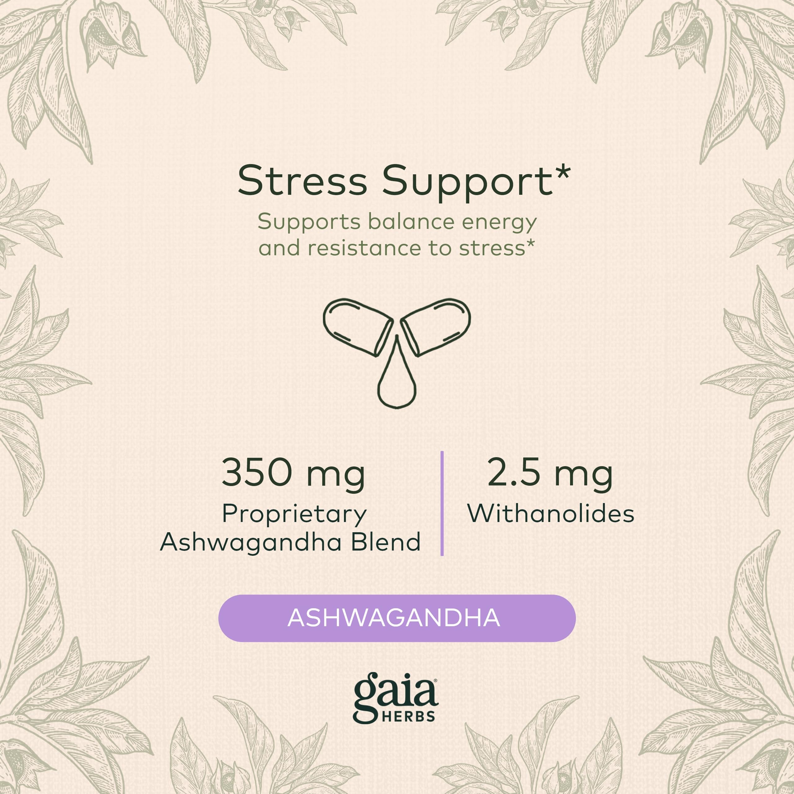 Foto 4 pulgar | Suplemento Gaia Herbs De Raíz De Ashwagandha Vegano 60 Cápsulas - Venta Internacional.
