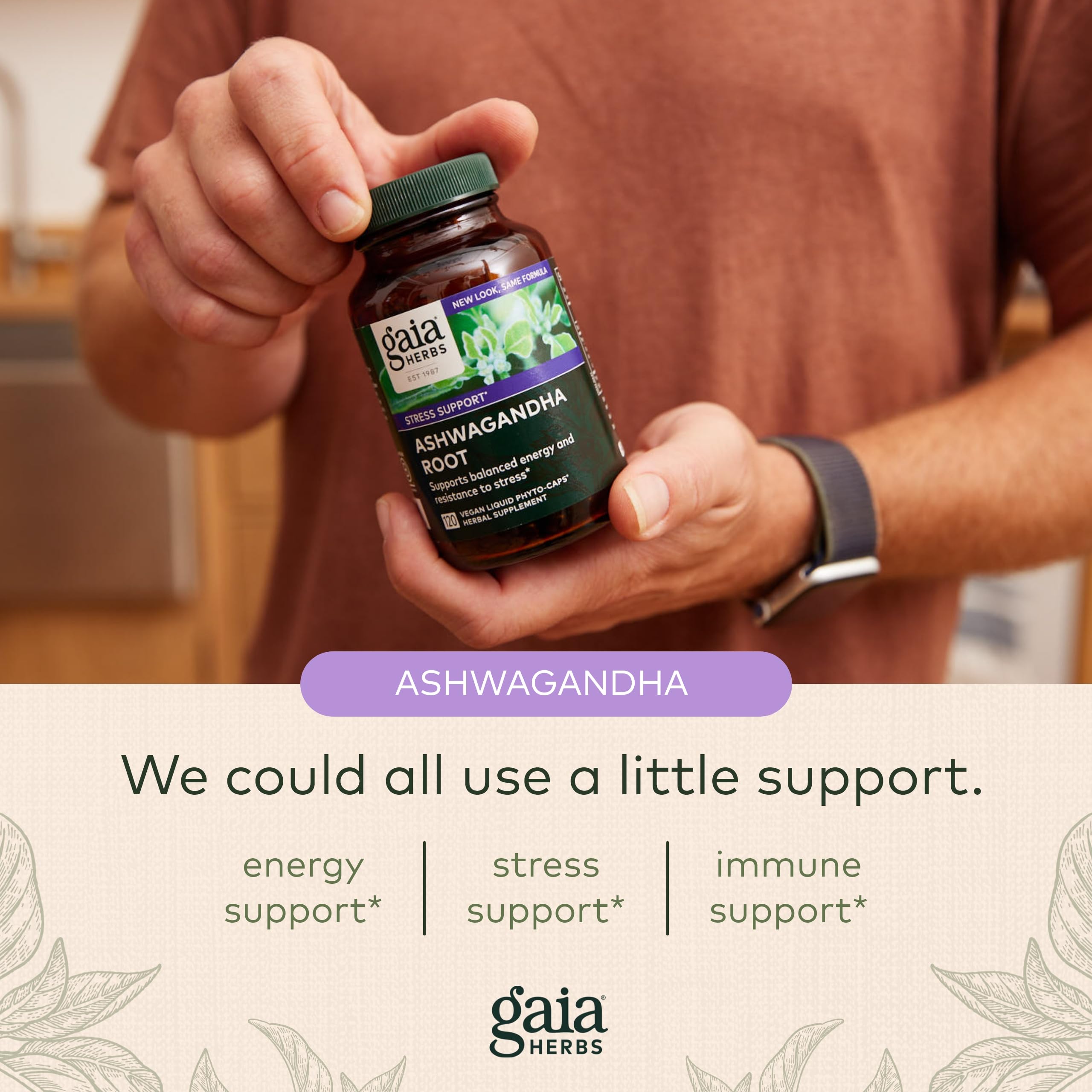 Foto 6 pulgar | Suplemento Gaia Herbs De Raíz De Ashwagandha Vegano 60 Cápsulas - Venta Internacional.