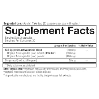 Foto 5 | Suplemento Youtheory Ashwagandha, 1000 Mg, Para Aliviar El Estrés, 60 Cápsulas - Venta Internacional.