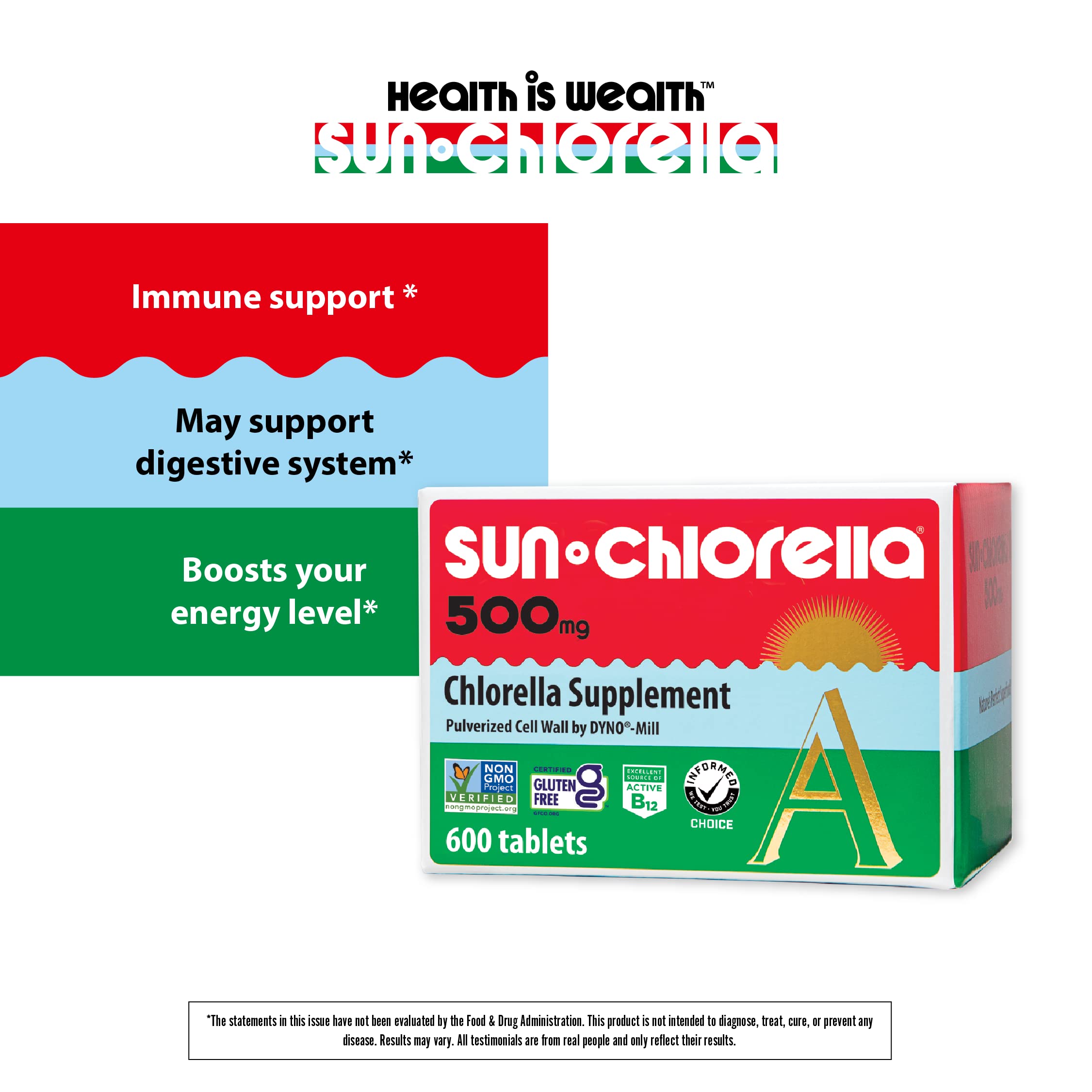 Foto 4 pulgar | Suplemento Sun Chlorella A En Tabletas 500 Mg 600 Tabletas - Venta Internacional.