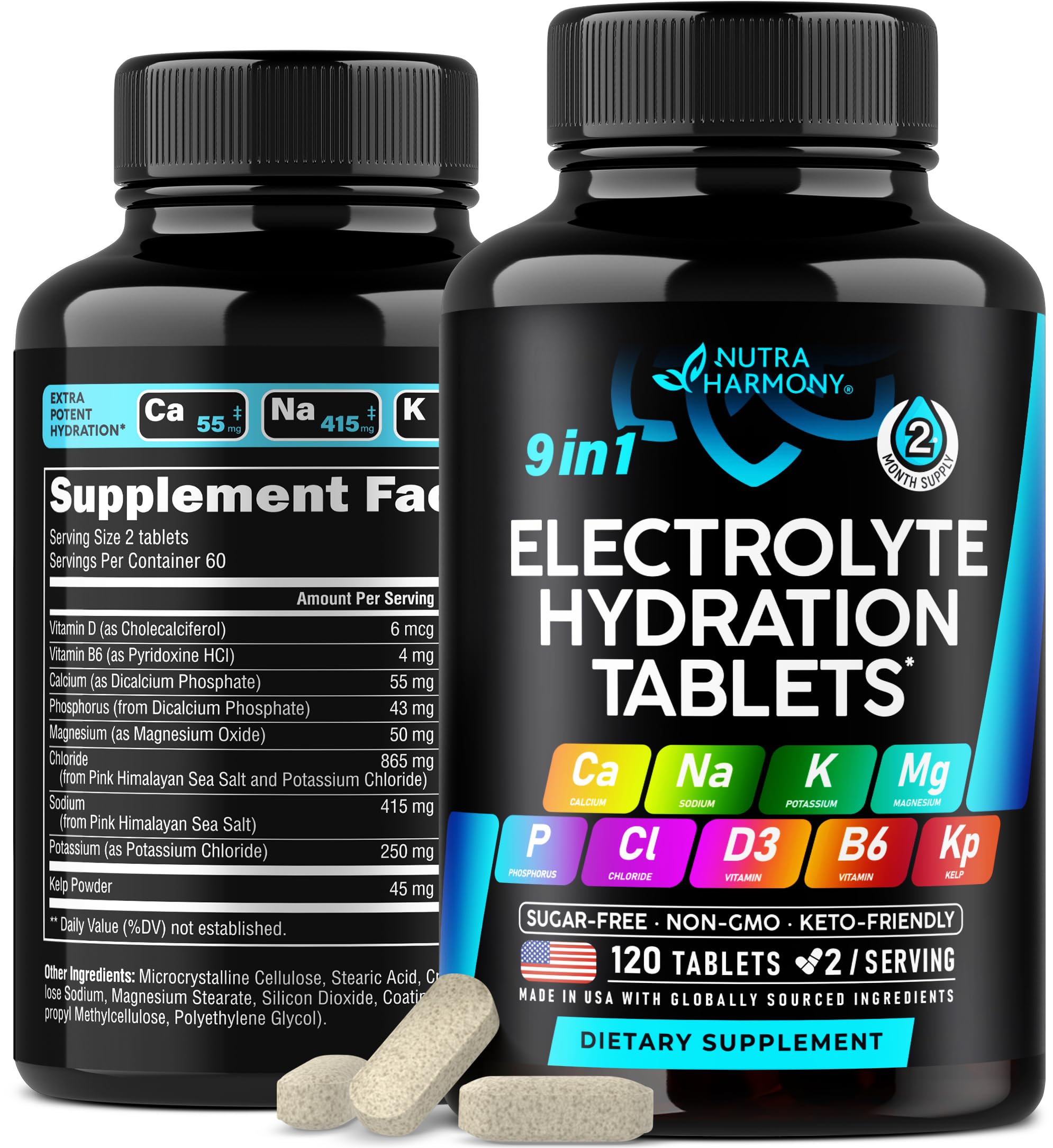 Foto 2 pulgar | Tabletas Electrolíticas Nutraharmony Con Magnesio Y Sodio 120 Tabletas - Venta Internacional.