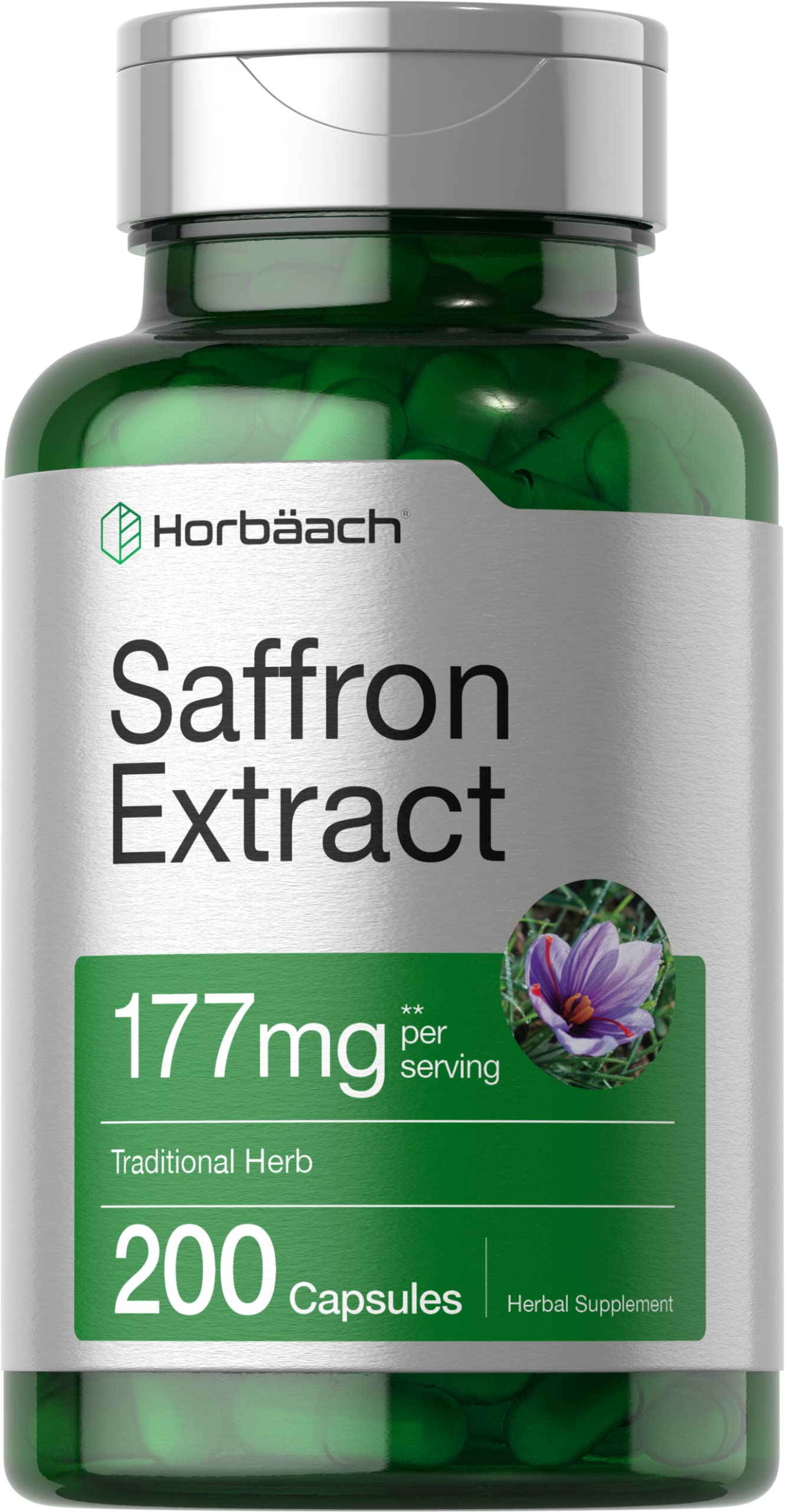 Foto 1 | Suplemento Horbäach, Extracto De Azafrán, Cápsulas, 177 Mg, 200 Unidades - Venta Internacional.