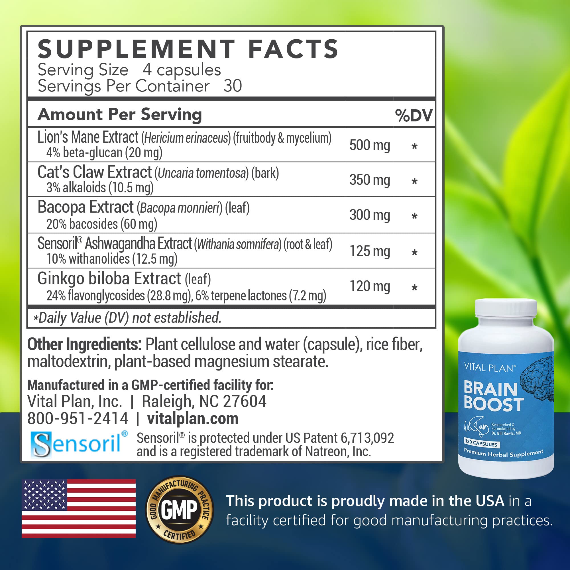Foto 3 pulgar | Suplemento Vital Plan Brain Boost Dr. Bill Rawls - Venta Internacional.